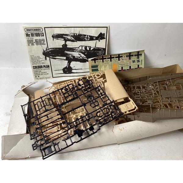 Matchbox Messerschmitt Bf 109E-3 - Vintage Model Kit, Scale 1:32, Unassembled Parts, Decals Included