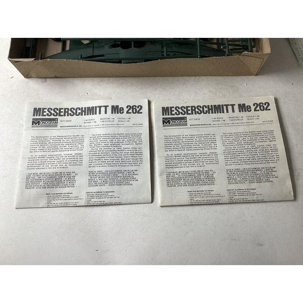 Monogram Messerschmitt Me 262, Unassembled Model Kit, Molded in Green