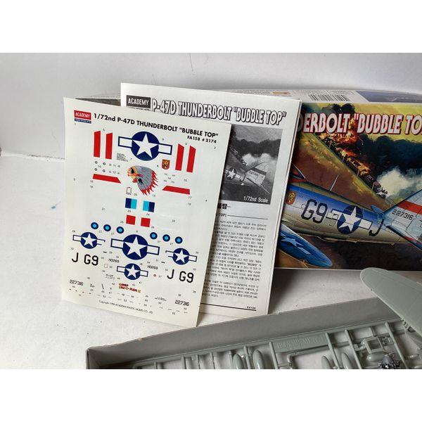 Academy P-47D Thunderbolt "Bubble Top" - 1/72 Scale Model Kit - Detailed Parts, Under Wing Weapons