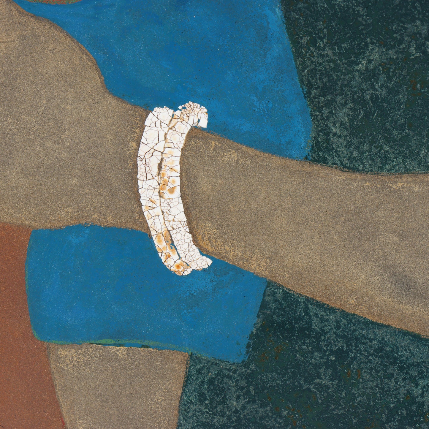 Nguyen Thi Hoa, Vietnamese , mother and child, 2008, lacquer painting with inlaid eggshell and abolone, 27 1/4"H x 21 1/4"W(sight), 37"H x 31"W(frame)