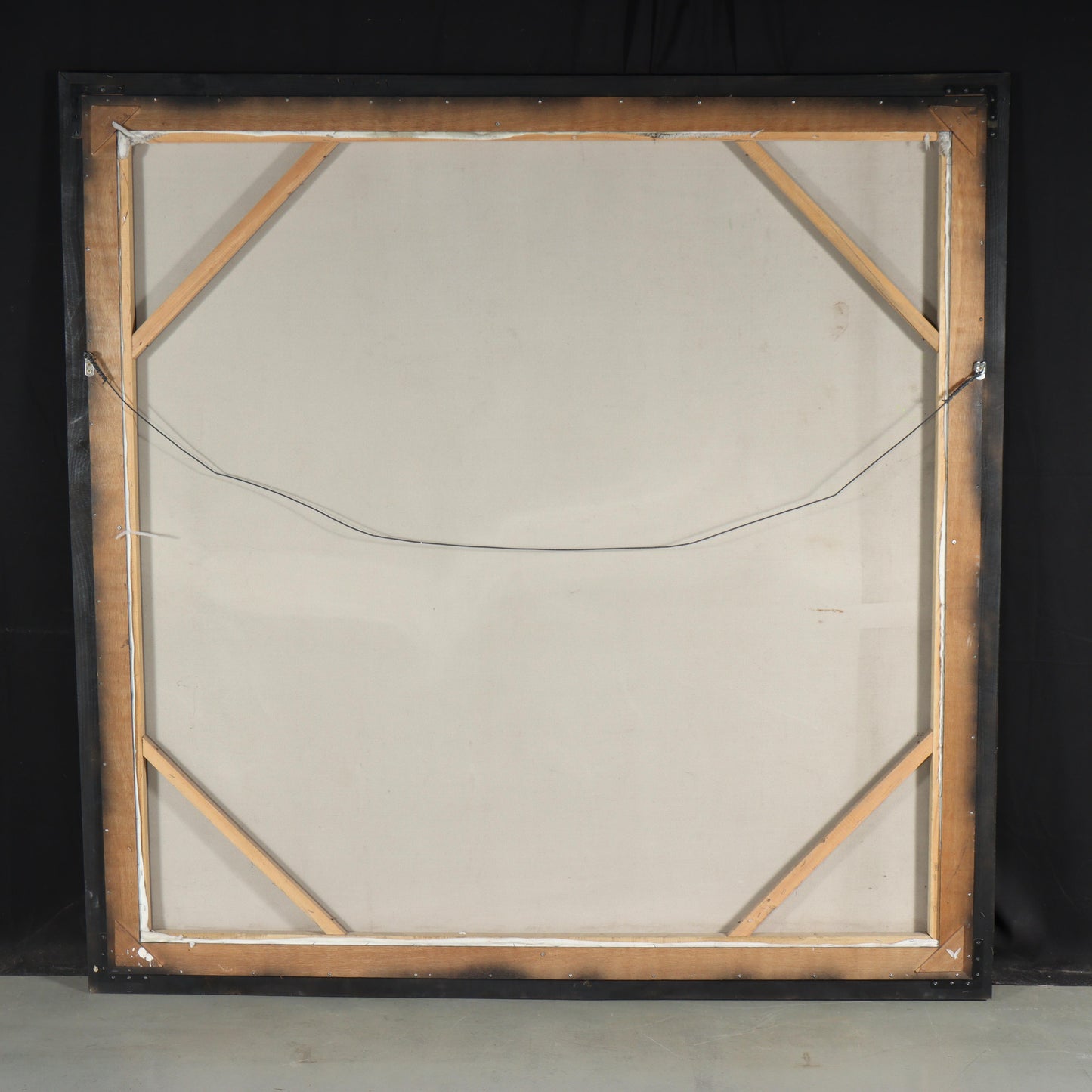 Do Hanh, Vietnamese (b.1955), abstract seated figure, 2006, oil on canvas, 63"H x 63"W(stretcher), 70"H x 70"W(frame)