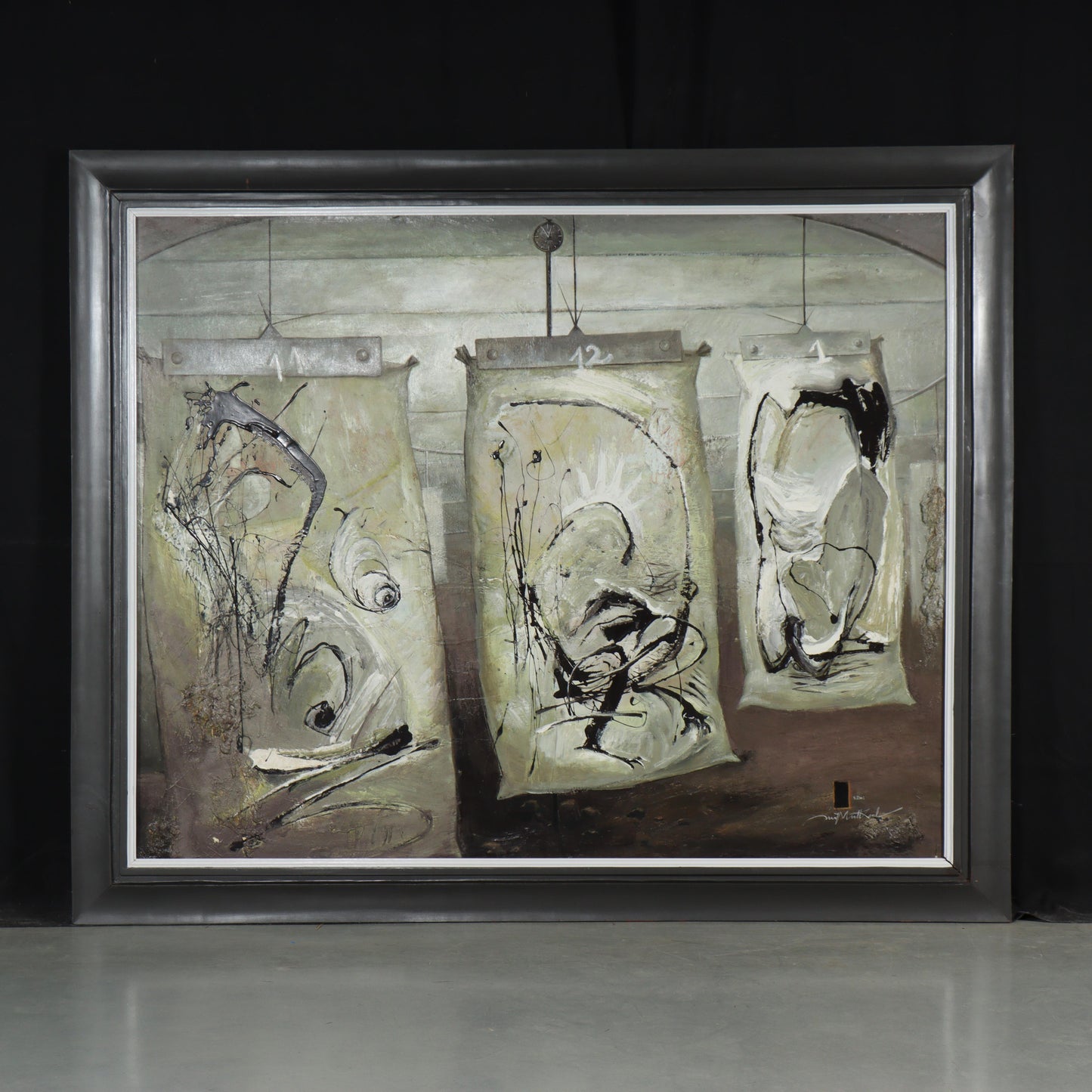 Mai Duy Minh, Vietnamese (b.1976), Spirit Bags, 2001, oil on canvas, 46 3/4"H x 57 1/2"W(stretcher), 55 1/2"H x 67"W(frame)