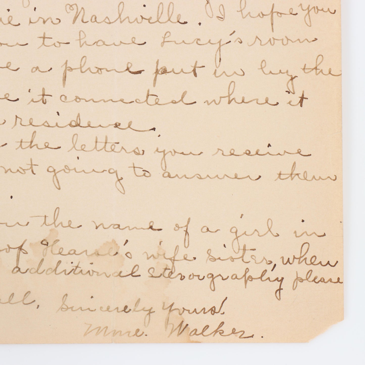 Letter Written By Madam C.J. Walker To Attorney & Office Manager, 04/17/1917 10 1/2"H x 8 1/2"W