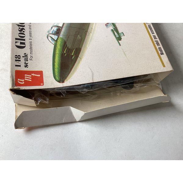 AMT Gloster Meteor Mk. I - 1:48 Scale Model Kit, Includes Pilot and V-1 Buzz Bomb
