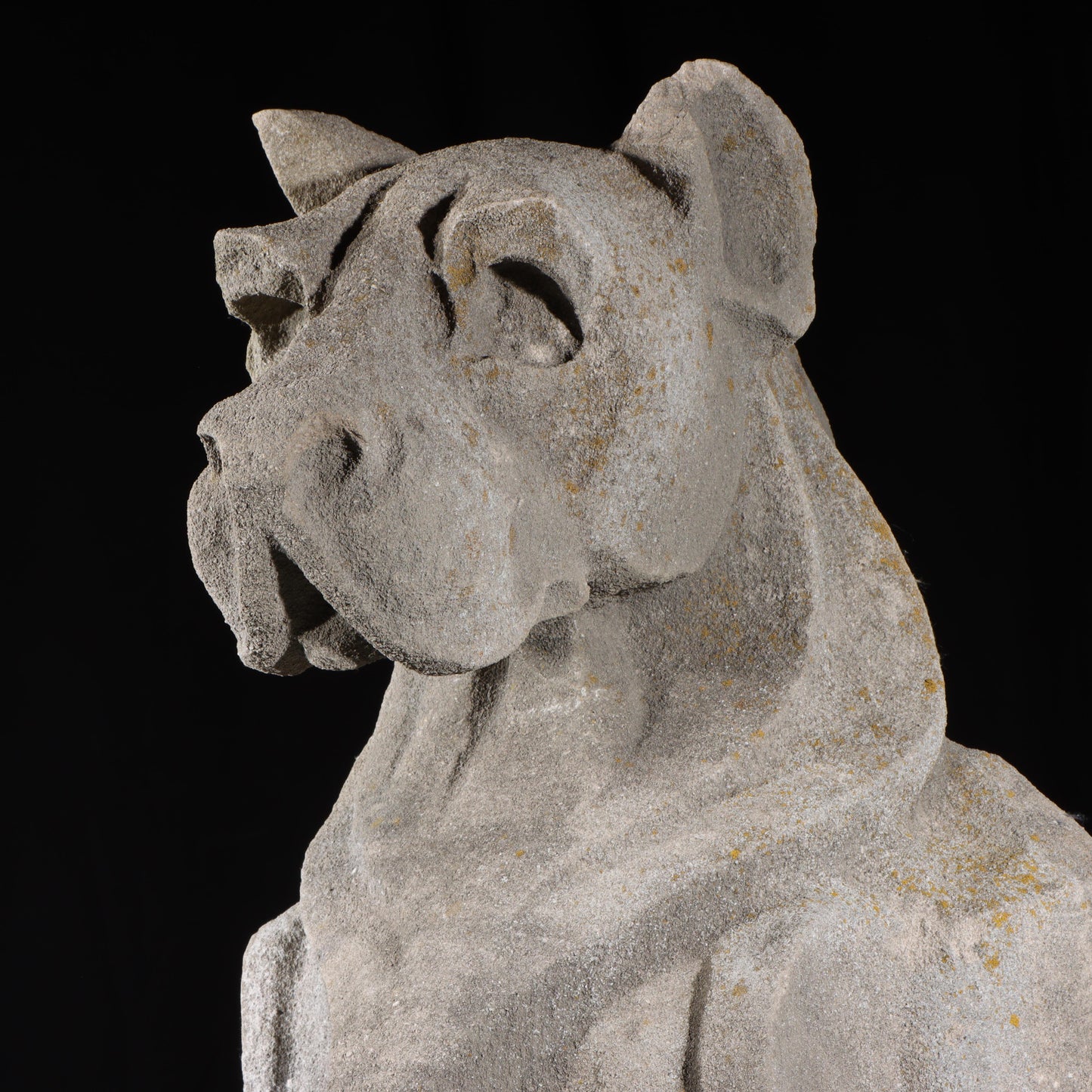Heraldic Dog Guardian; full body gargoyle/grotesque beast with shield: 1920s Harlem, New York, Gothic Style