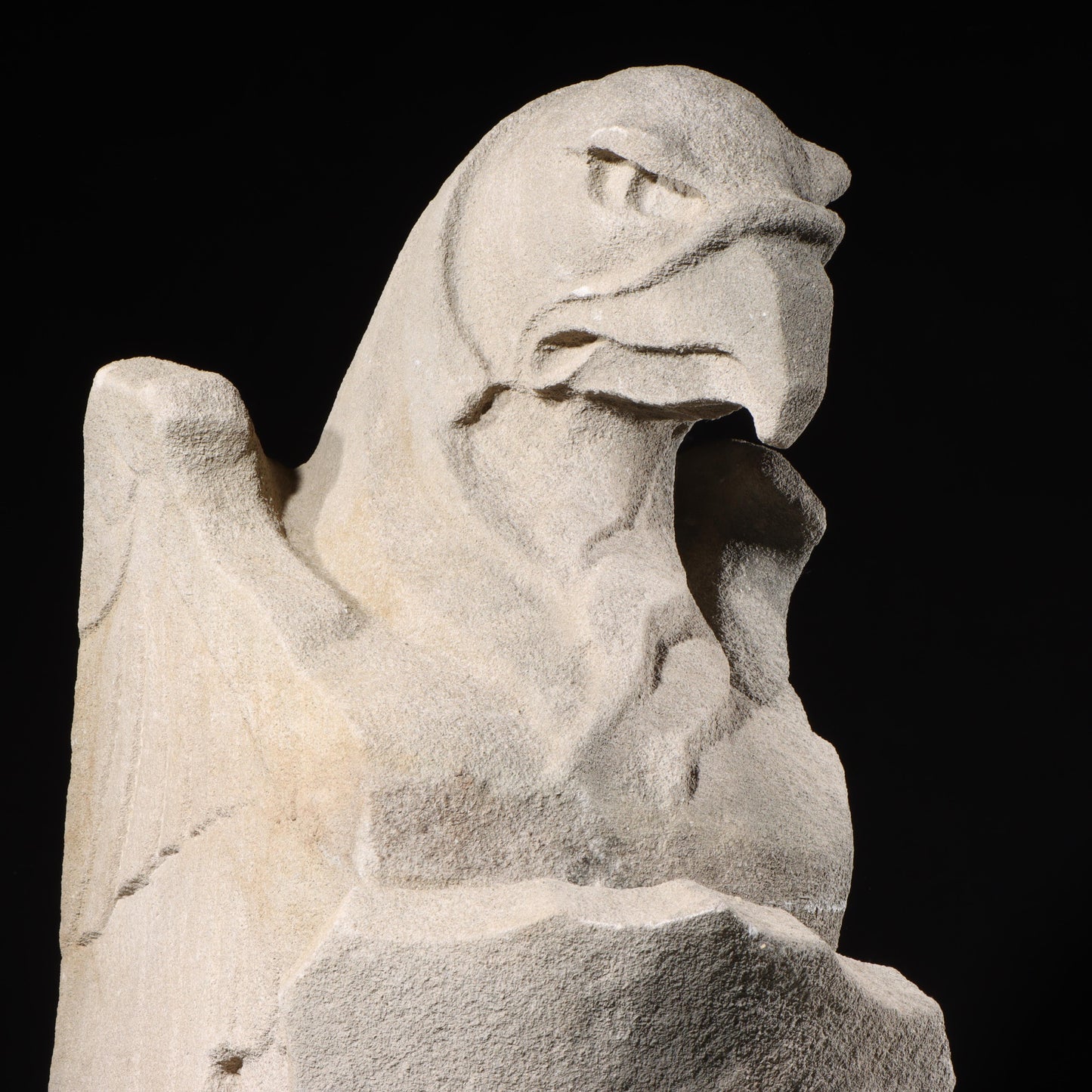 Heraldic Eagle Guardian; full body gargoyle/grotesque beast with shield: Unique American Art Deco design, 1920s Harlem, New York, Gothic Style
