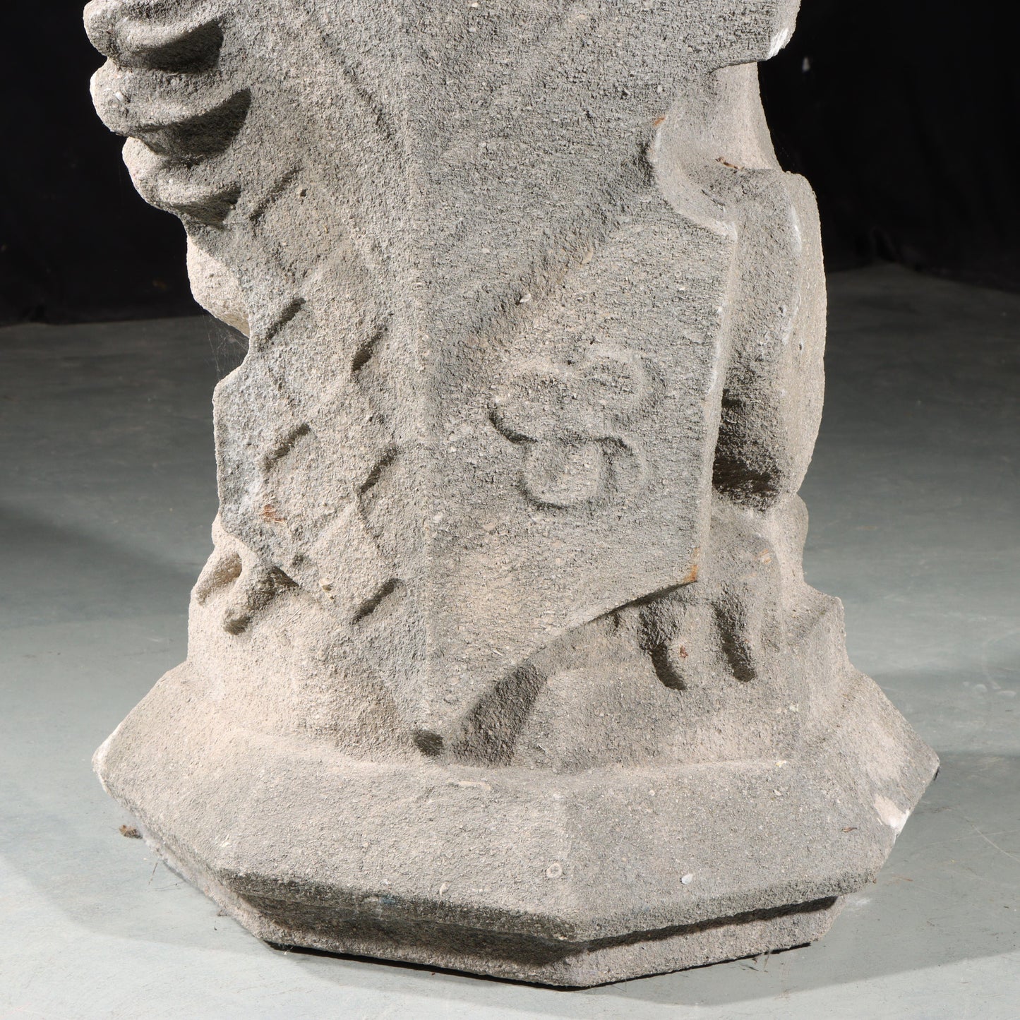 Heraldic Lion Guardian; full body gargoyle/grotesque beast with shield: 1920s Harlem, New York, Gothic Style