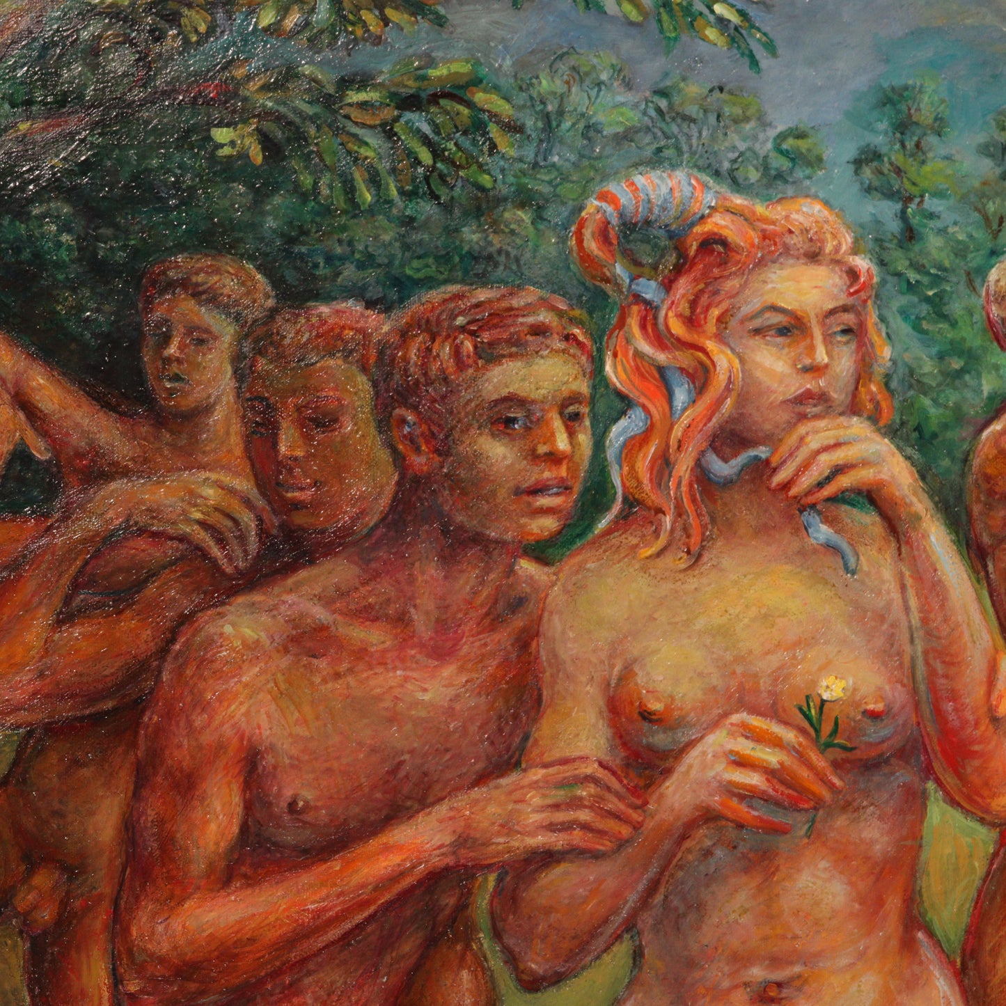 Robert Lohman, Indiana (1919-2001), Apollo, 1964, oil on canvas, 48"H x 36"W, 65"H x 41"W (frame)