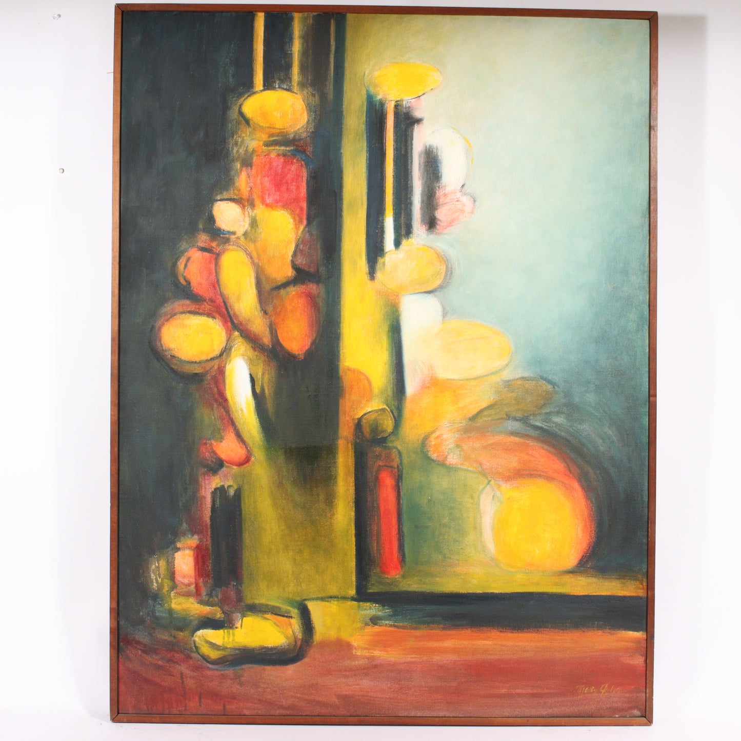 Mary Ray Gehr, Illinois (1910 - 1997), Saturn Among Pisces, oil on canvas, 50"W x 37 1/2"W