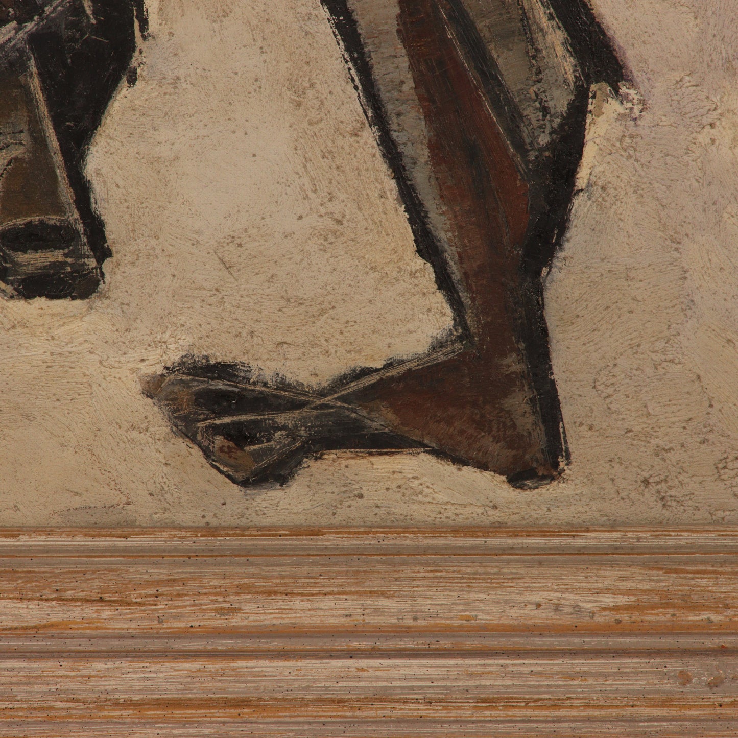 Juliette LaChaume, Louisiana (20th century), Rape of Andromeda, 1957, Cubist oil on canvas, 41 1/2"H x 30"W