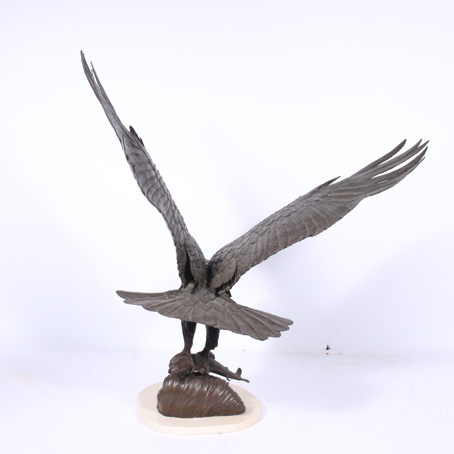Jenne Stahl, American (20th century), The Hunter, 1979, bronze with marble base, 36"H x 35"W x 20"D