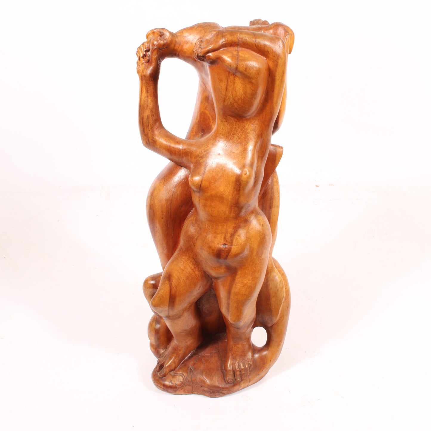 Robert Lohman, Indiana (1919-2001), Two Women, 1950s, wood, 25"H x 10"W x 10 1/2"D