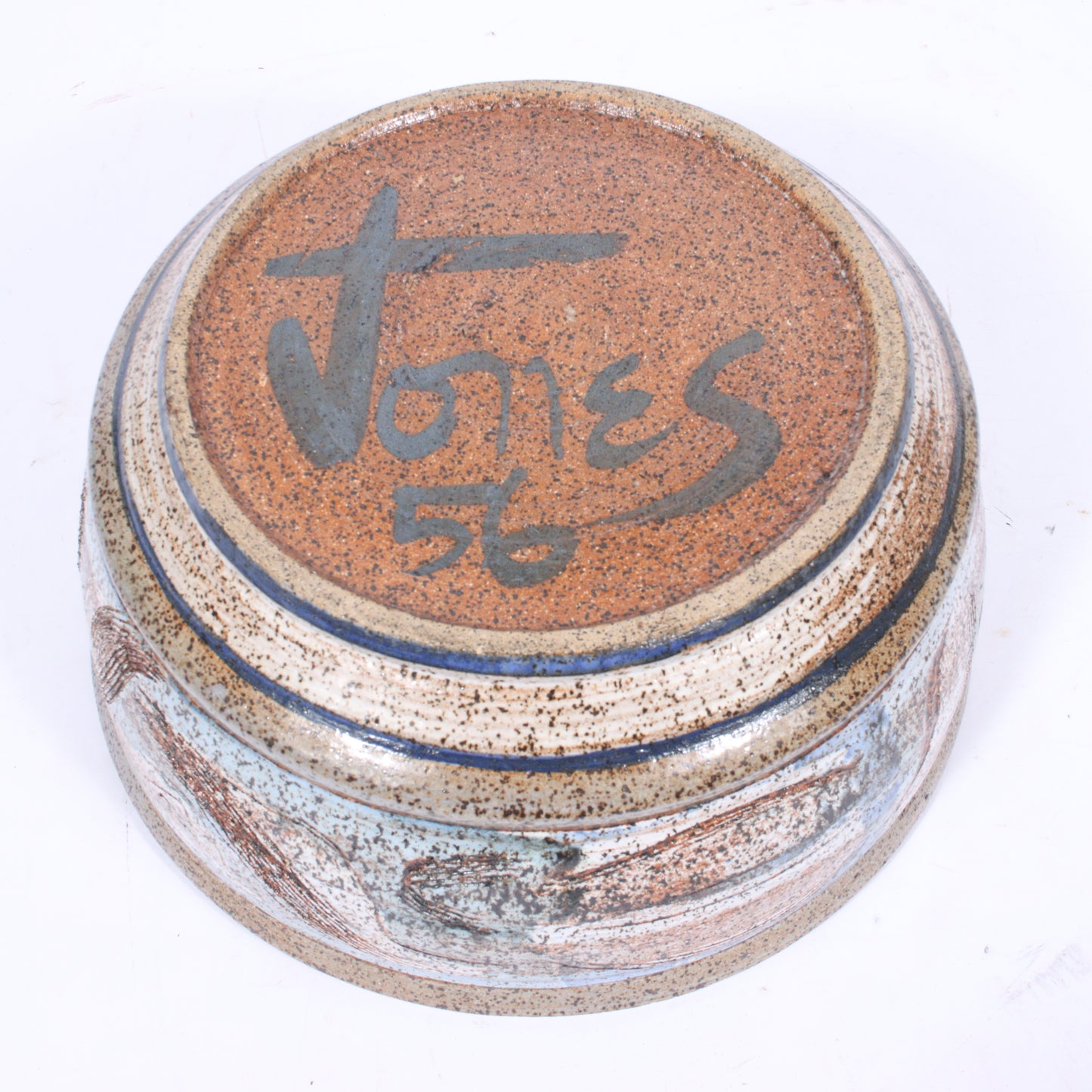 Jan Jones, American (20th century), LARGE 13.5 inch studio pottery bowl, 1956, stoneware, 6 1/4"H x 13 1/2"Diam.