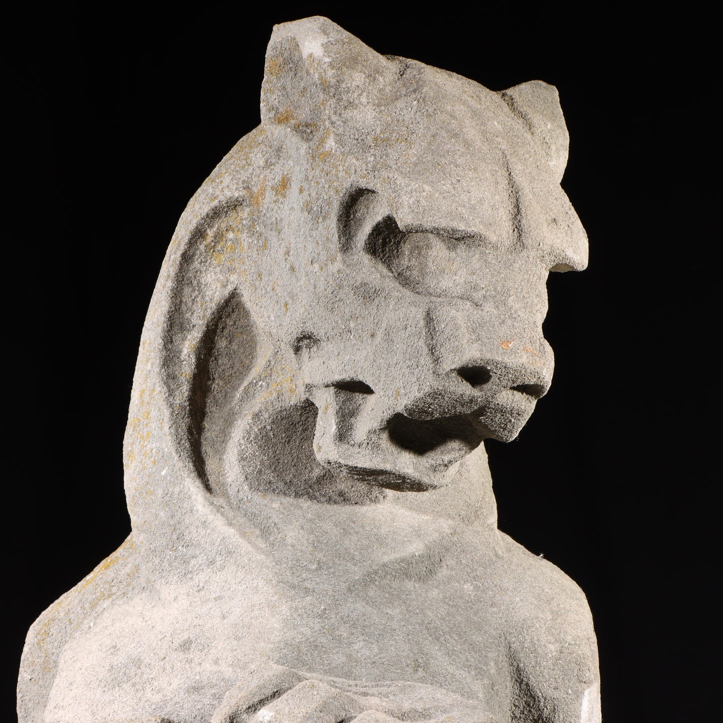 Heraldic Lion Guardian; full body gargoyle/grotesque beast with shield: 1920s Harlem, New York, Gothic Style