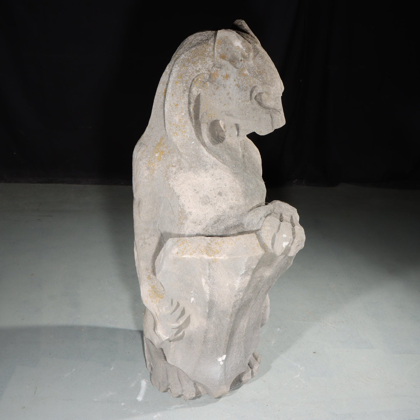 Heraldic Lion Guardian; full body gargoyle/grotesque beast with shield: 1920s Harlem, New York, Gothic Style
