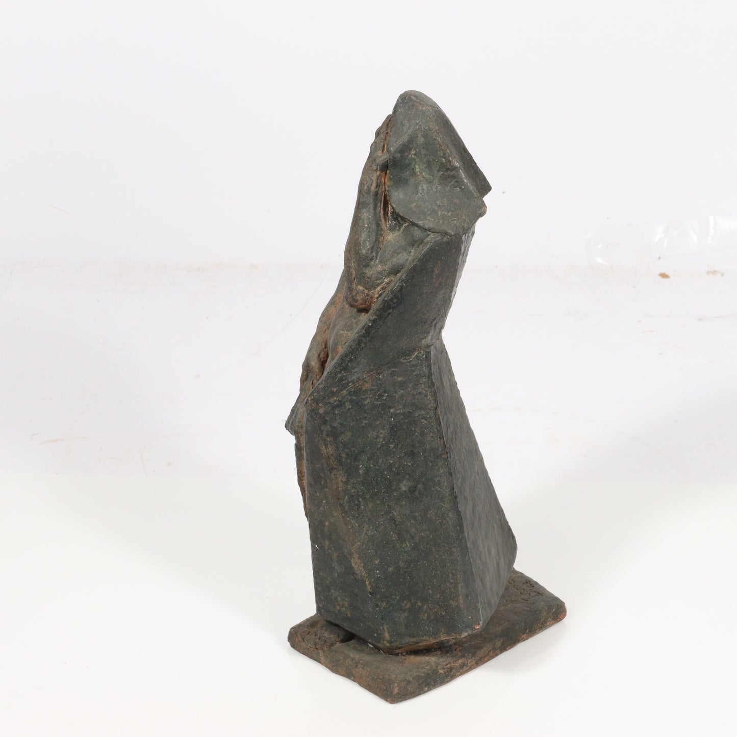 Robert Lohman, Indiana (1919-2001), shrouded cloaked figure, 1946, ceramic sculpture, 15"H x 8"W x 6"D