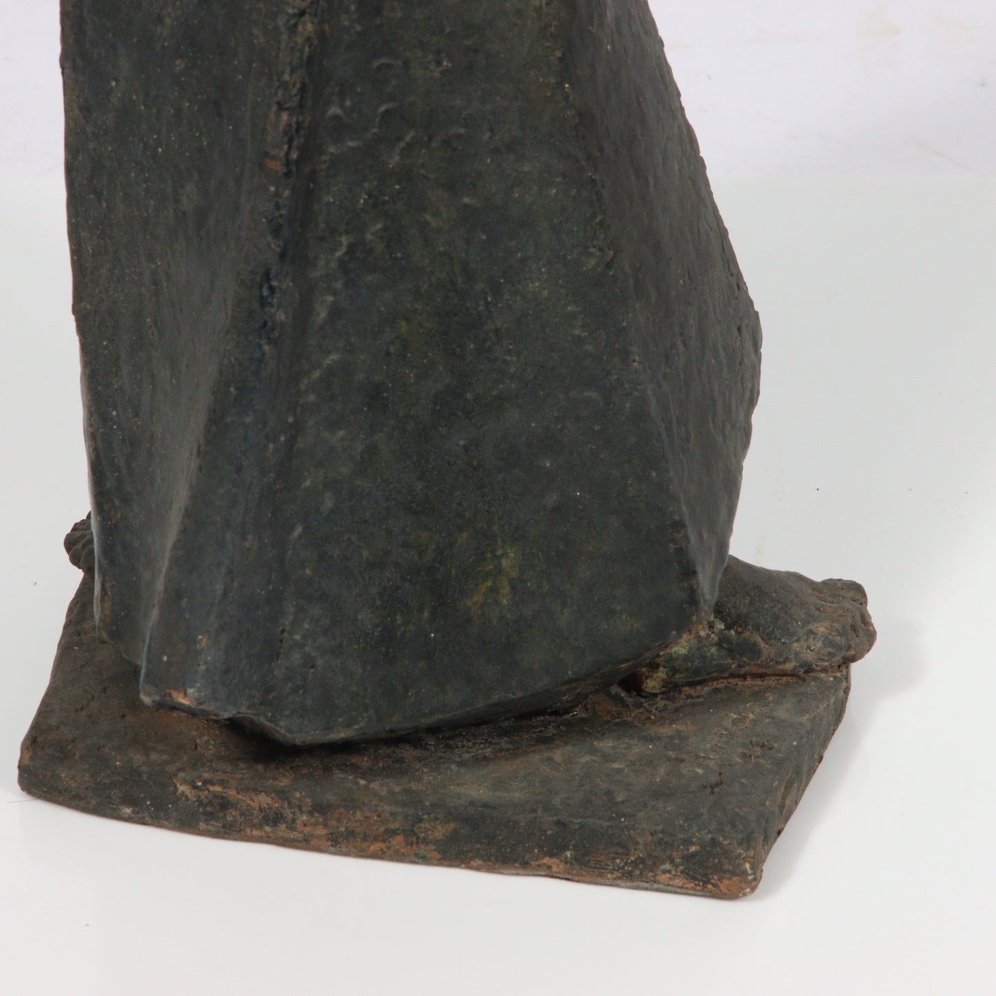 Robert Lohman, Indiana (1919-2001), shrouded cloaked figure, 1946, ceramic sculpture, 15"H x 8"W x 6"D