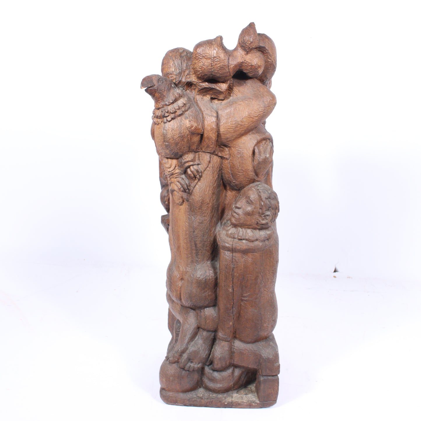 Robert Lohman, Indiana (1919-2001), Family, figural group, 1940s, wood, 30"H x 13"W x 10"D