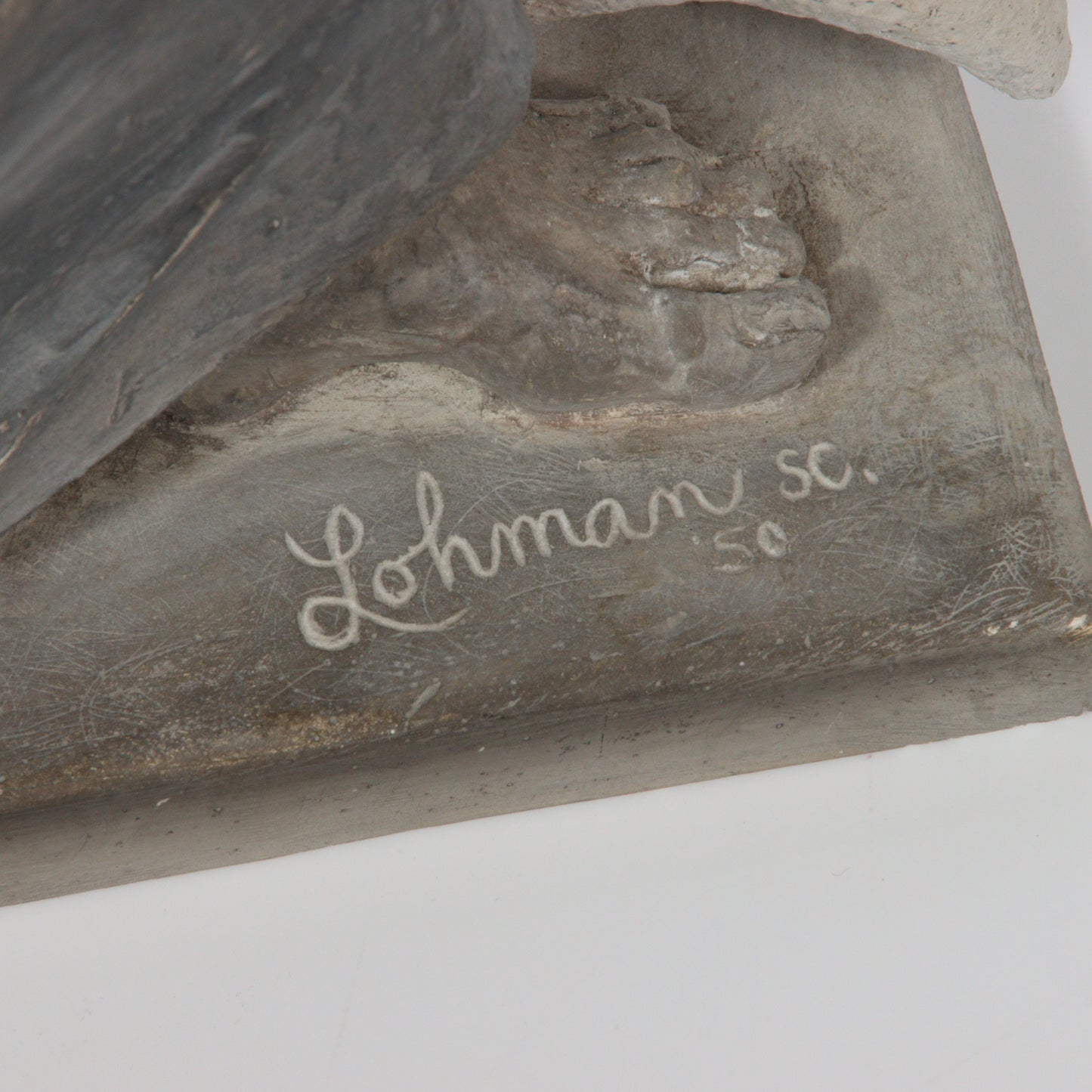 Robert Lohman, Indiana (1919-2001), Haunted, 1950, plaster and pigment, 21"H x 13"W x 7"D