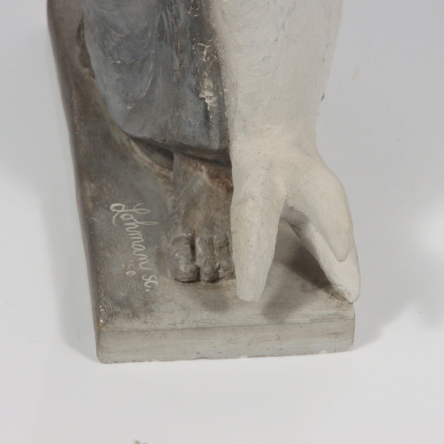 Robert Lohman, Indiana (1919-2001), Haunted, 1950, plaster and pigment, 21"H x 13"W x 7"D