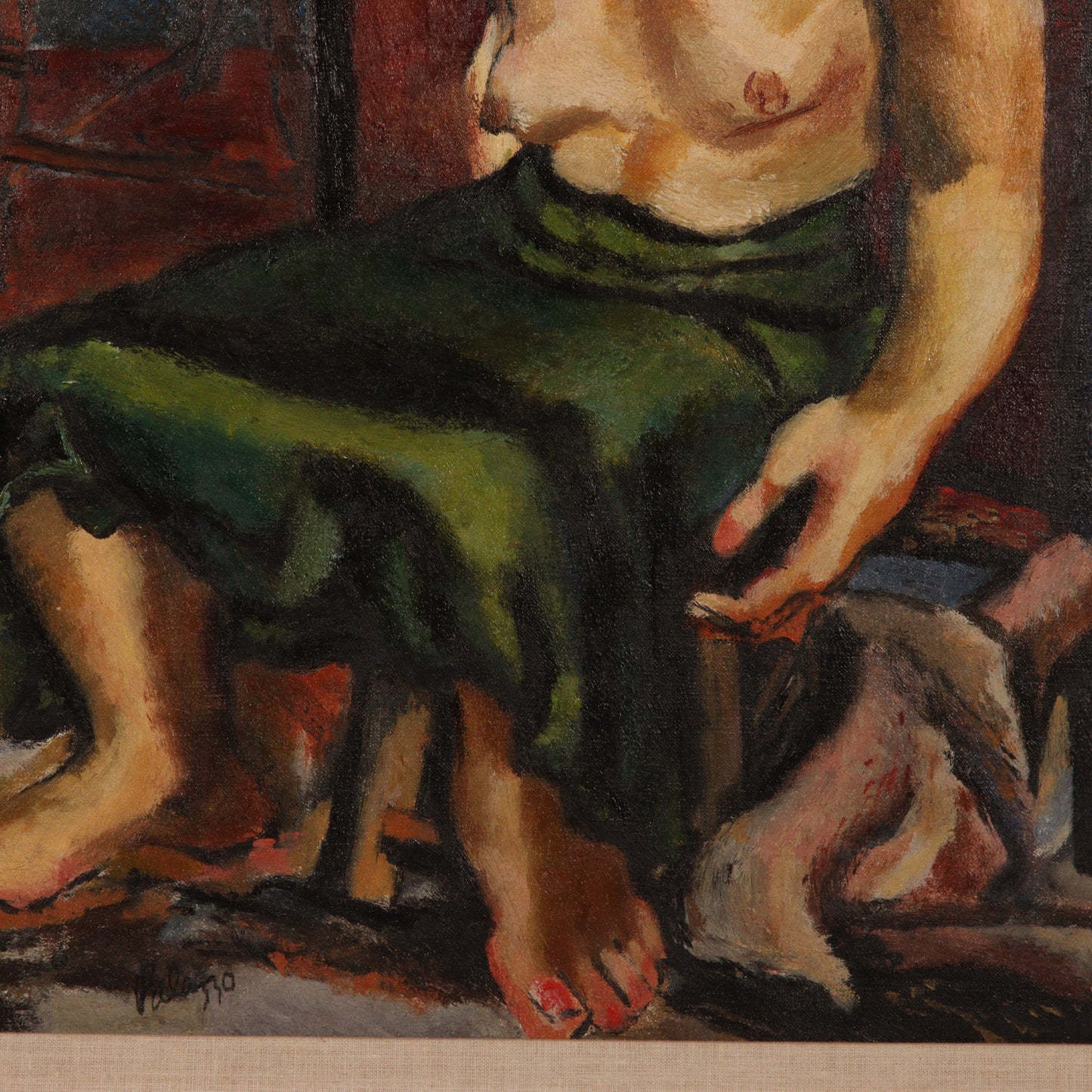 Anthony Palazzo, American (20th century), Young Woman #1, 1930s, oil on canvas, 23 1/2"H x 18"W (sight), 30"H x 25"W (frame)