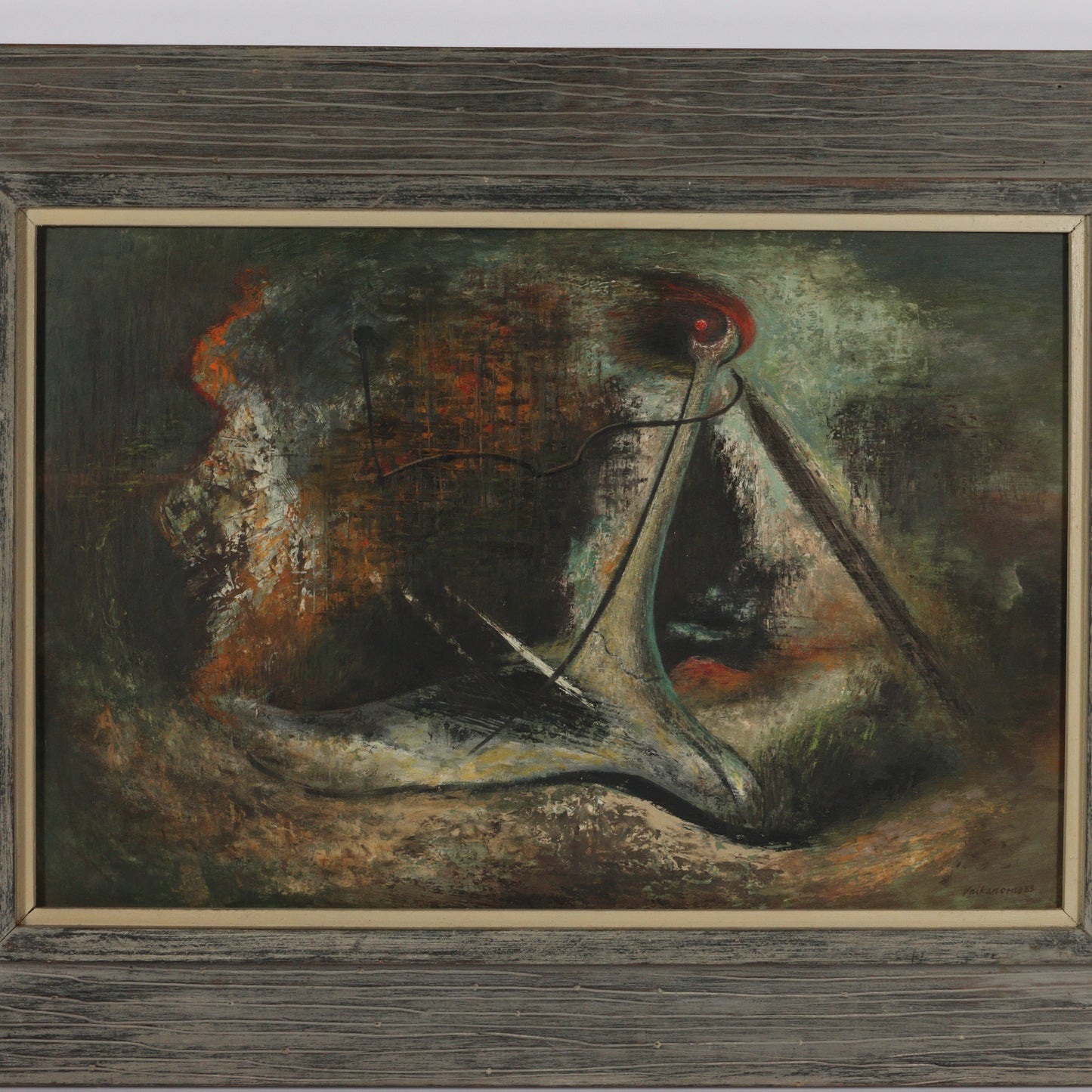 Anthony J. Vaiksnoras, (1918 - 1973) Ohio, A Dream of the Unknown, 1953, oil on canvas, 15"H x 22 1/2"W (sight), 23 1/4"H x 31"W (frame)