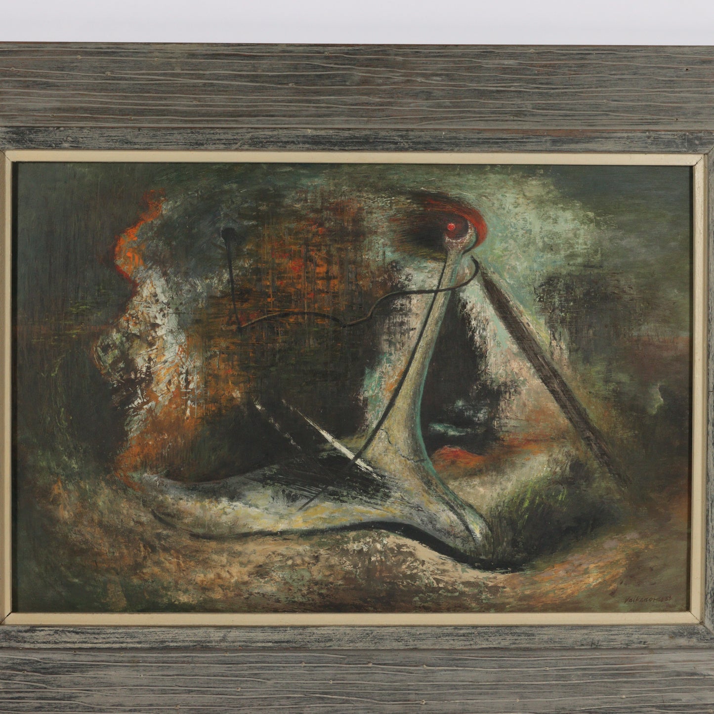 Anthony J. Vaiksnoras, (1918 - 1973) Ohio, A Dream of the Unknown, 1953, oil on canvas, 15"H x 22 1/2"W (sight), 23 1/4"H x 31"W (frame)