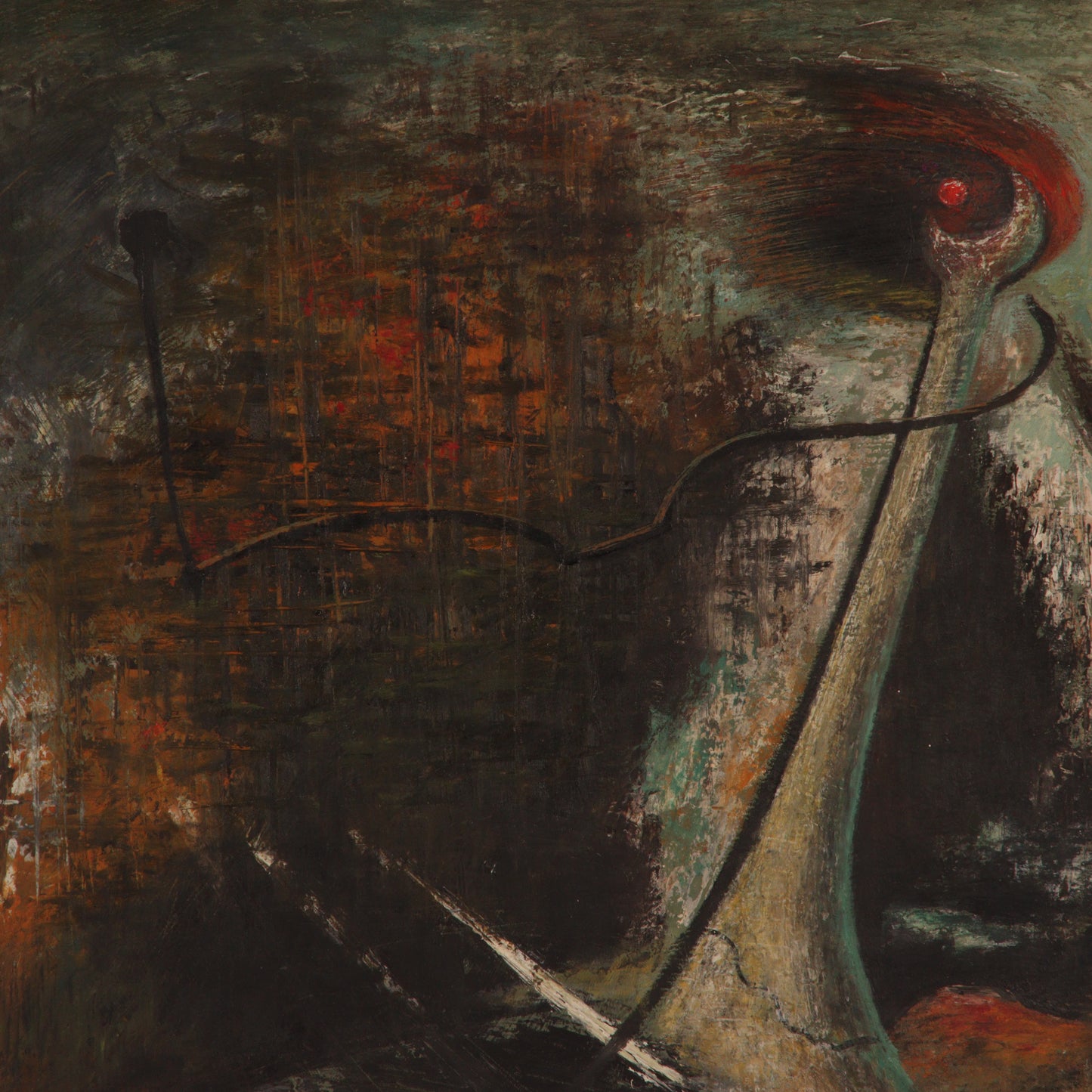 Anthony J. Vaiksnoras, (1918 - 1973) Ohio, A Dream of the Unknown, 1953, oil on canvas, 15"H x 22 1/2"W (sight), 23 1/4"H x 31"W (frame)