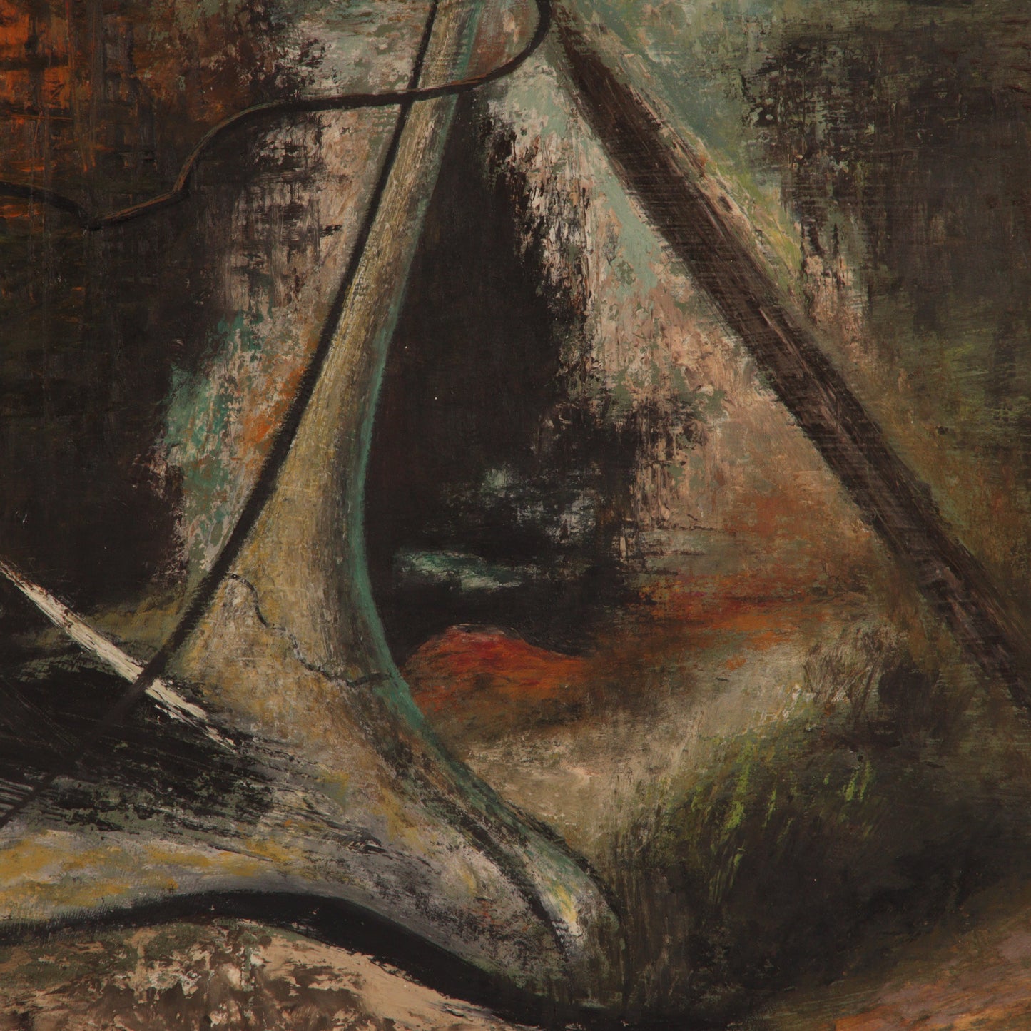 Anthony J. Vaiksnoras, (1918 - 1973) Ohio, A Dream of the Unknown, 1953, oil on canvas, 15"H x 22 1/2"W (sight), 23 1/4"H x 31"W (frame)