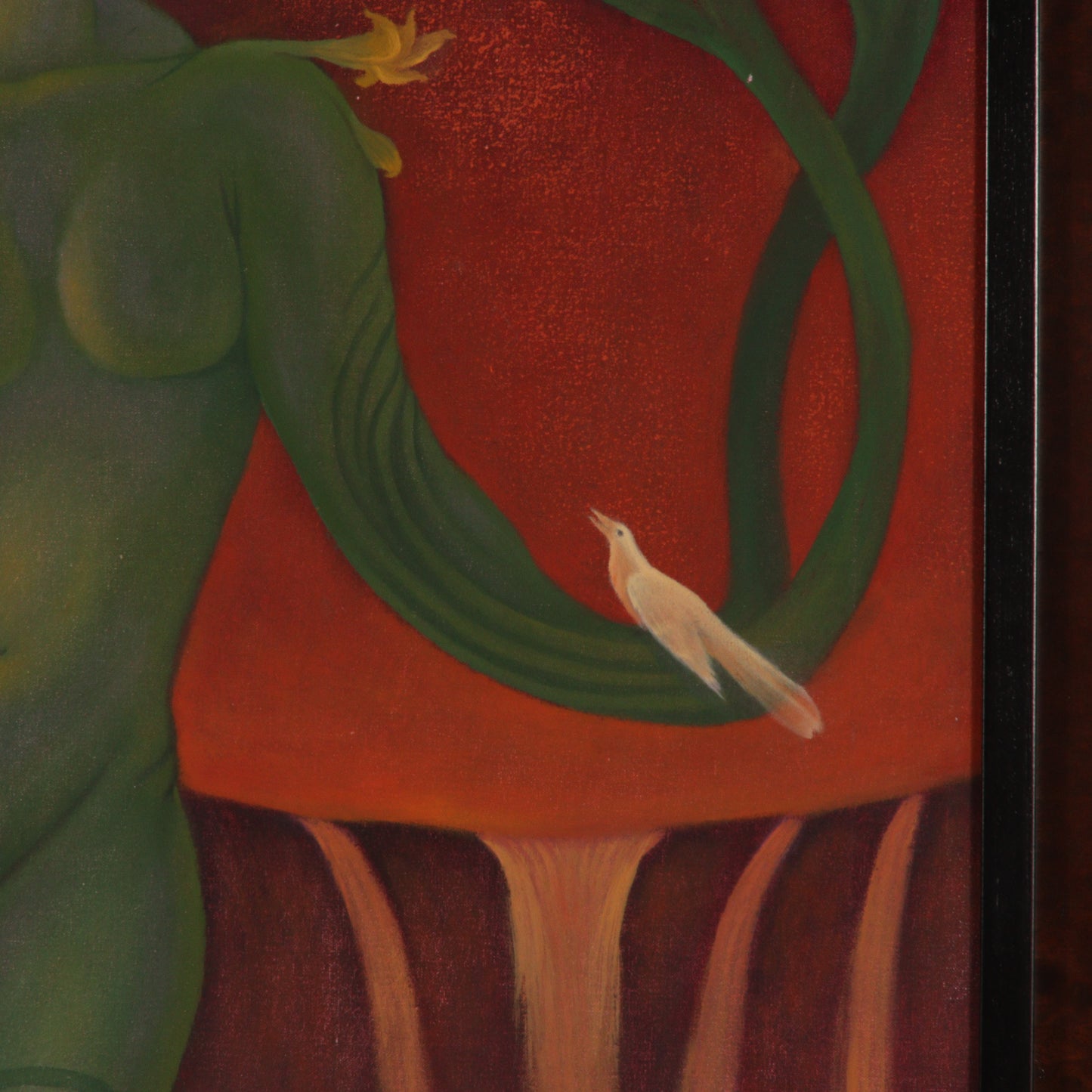 Unknown (20th century), Green Androgyne, surrealist figure oil on canvas 28 1/4"H x 21 1/2"W (sight), 36 1/2"H x 29 1/2"W (frame)