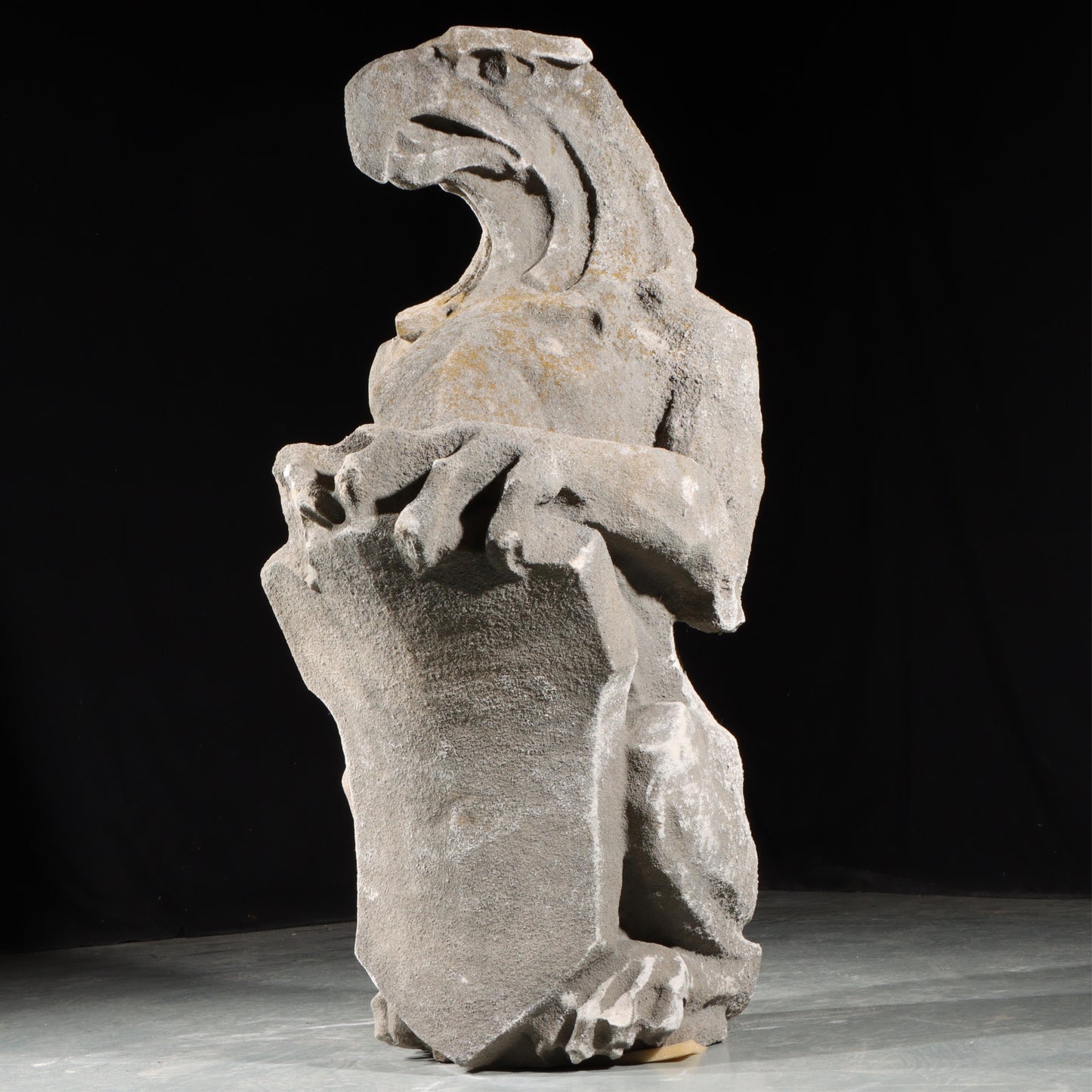 Heraldic Eagle/Falcon Guardian; full body gargoyle/grotesque beast with shield: 1920s Harlem, New York, Gothic Style