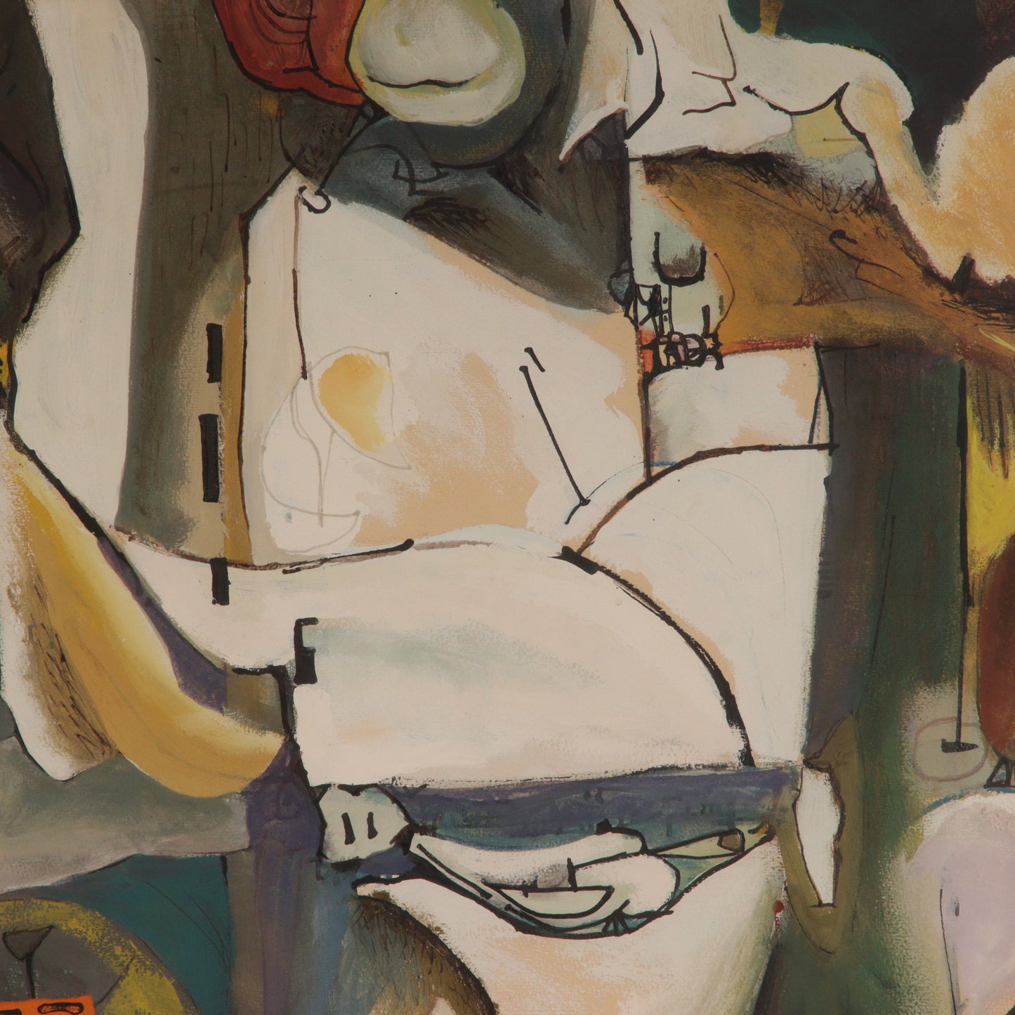 Richard Wengenroth, New York (1929-2022), abstract, 1957, gouache on paper, 21"H x 30"W