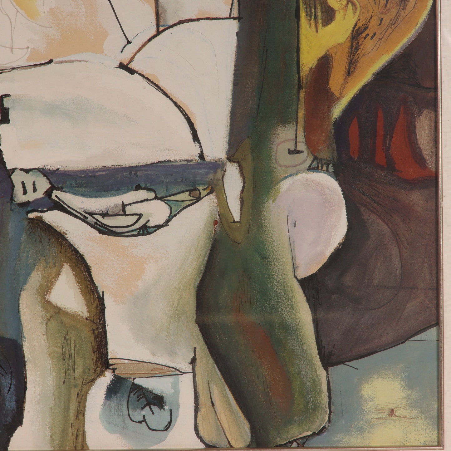 Richard Wengenroth, New York (1929-2022), abstract, 1957, gouache on paper, 21"H x 30"W