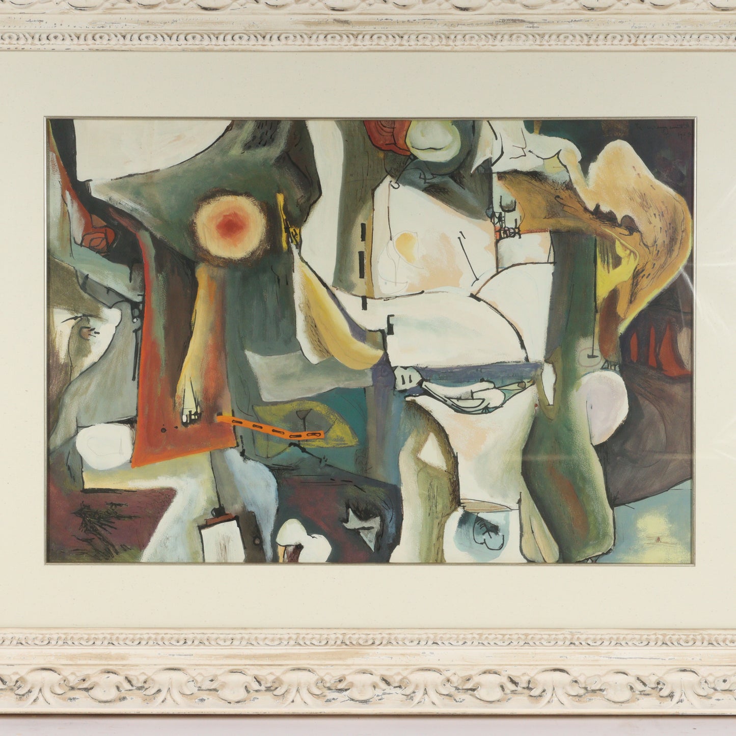 Richard Wengenroth, New York (1929-2022), abstract, 1957, gouache on paper, 21"H x 30"W