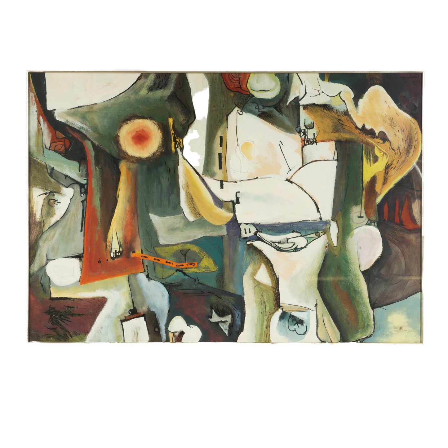 Richard Wengenroth, New York (1929-2022), abstract, 1957, gouache on paper, 21"H x 30"W
