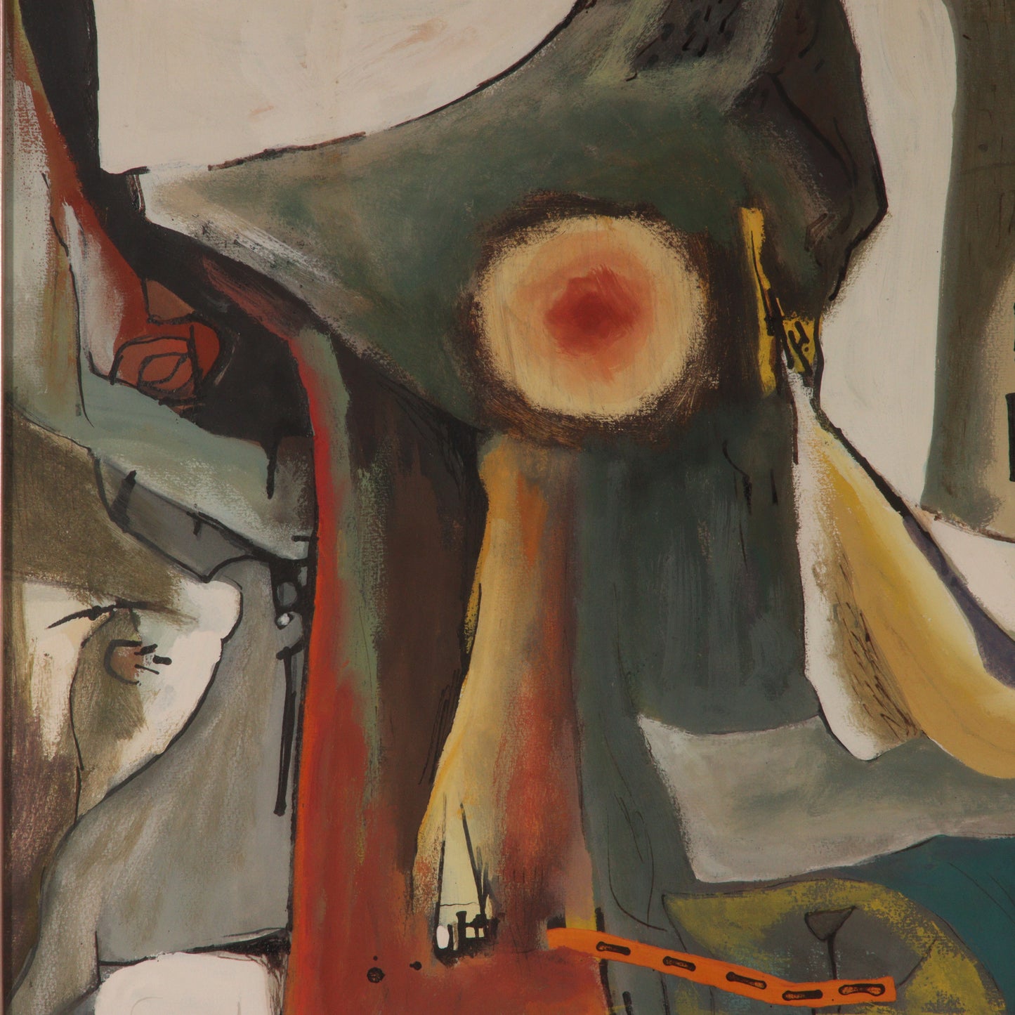 Richard Wengenroth, New York (1929-2022), abstract, 1957, gouache on paper, 21"H x 30"W