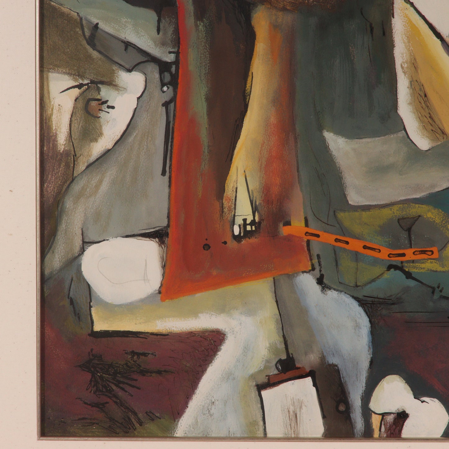 Richard Wengenroth, New York (1929-2022), abstract, 1957, gouache on paper, 21"H x 30"W