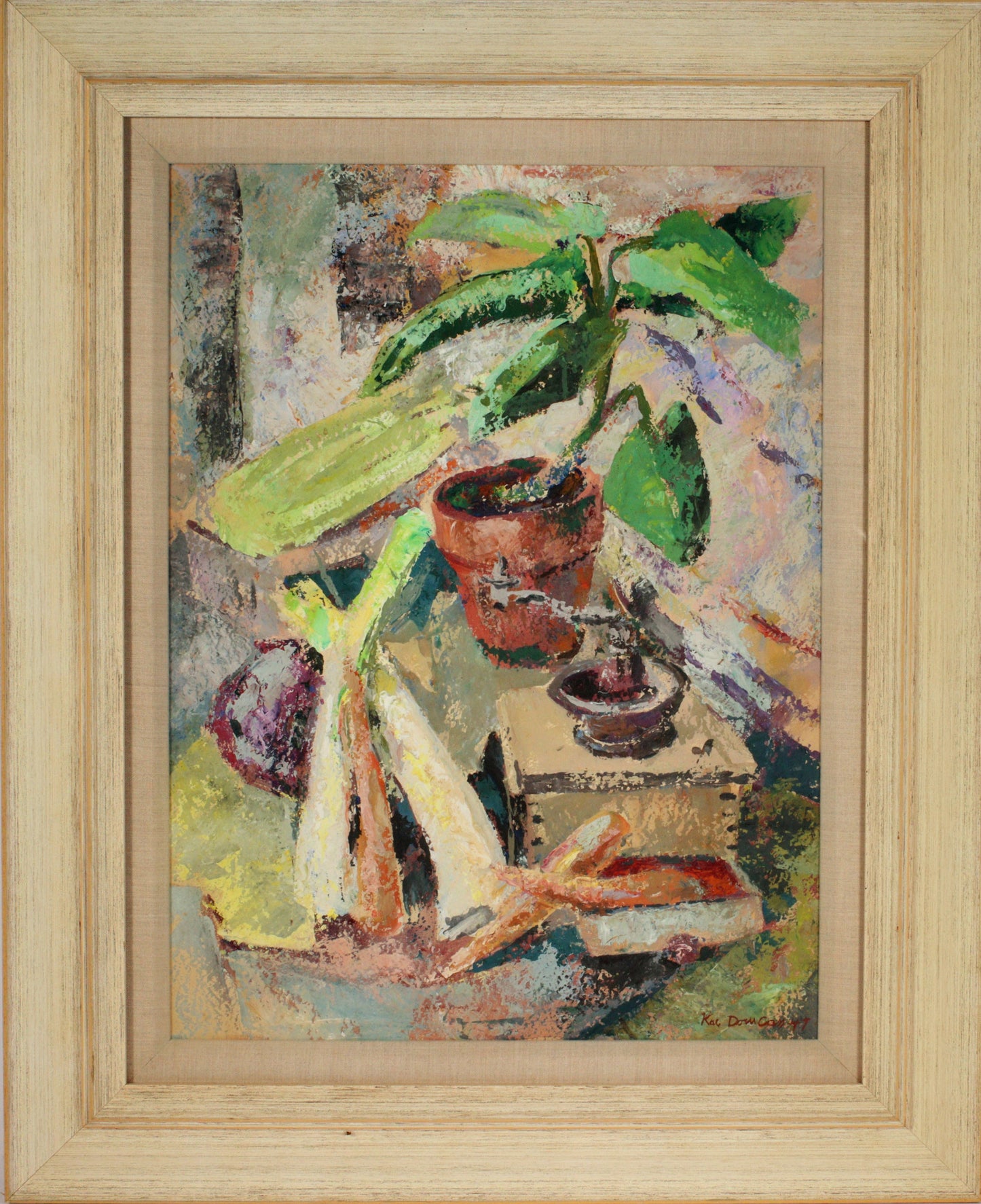 Kae Dorn Cass, Ohio (1901 - 1971), still life, 1947, gouache on paper, 24"H x 18"W (sight)