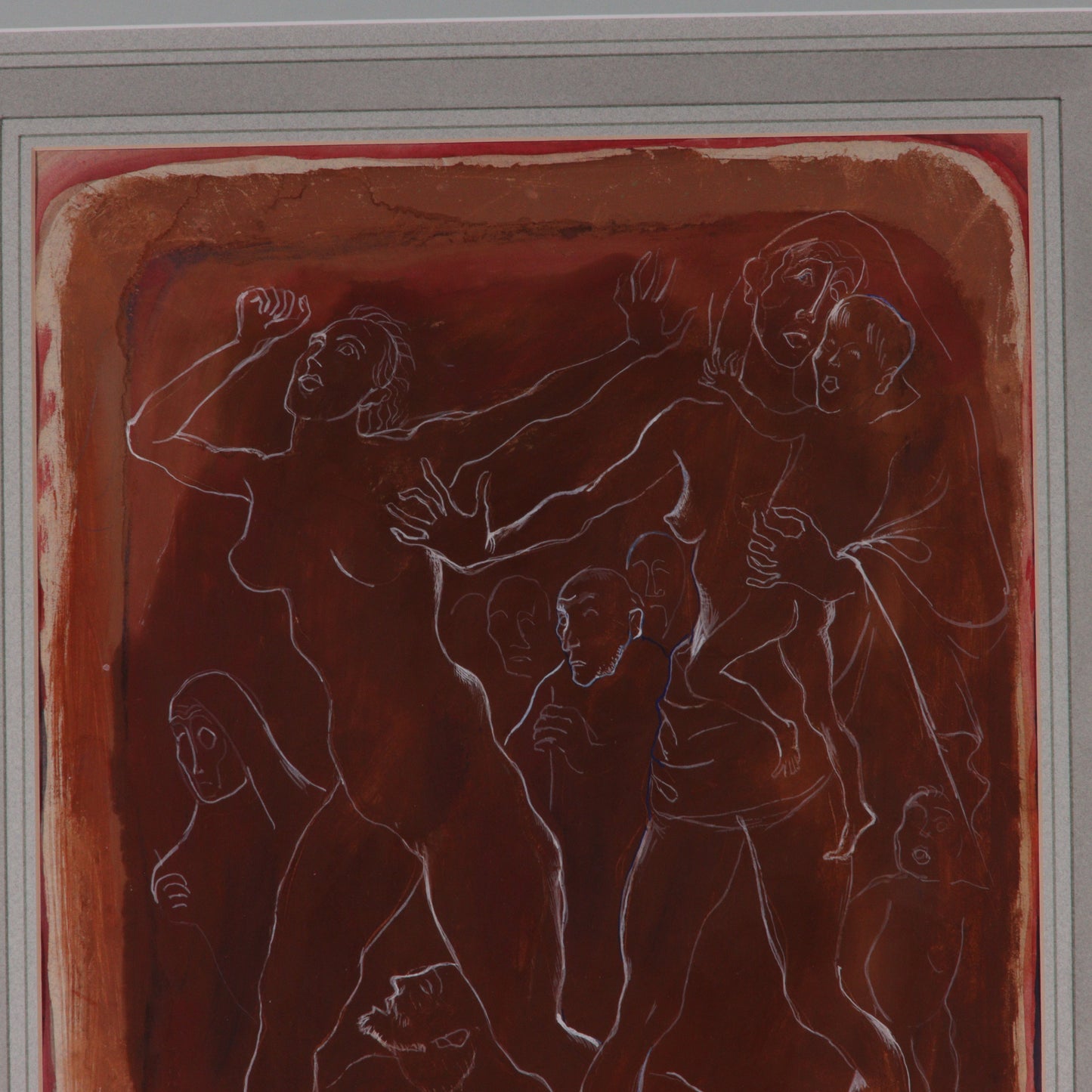 Emanuel Glicenstein Romano, New York / Italy (1897-1984), Modernist Nude Figures, 1948, gouache on paper, 17 1/2"H x 13 1/2"W (sight), 29 1/2"H x 24 1/2"W (frame)