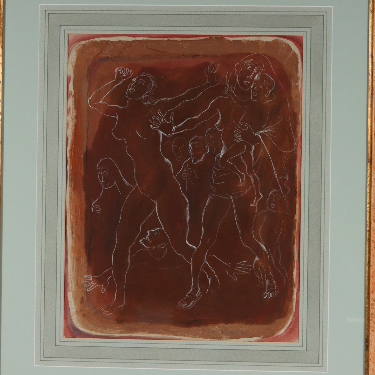 Emanuel Glicenstein Romano, New York / Italy (1897-1984), Modernist Nude Figures, 1948, gouache on paper, 17 1/2"H x 13 1/2"W (sight), 29 1/2"H x 24 1/2"W (frame)