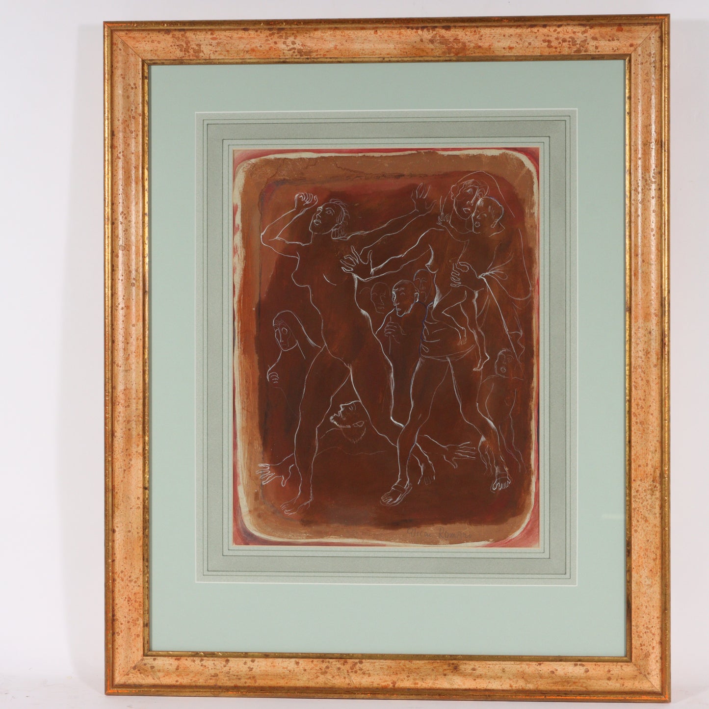Emanuel Glicenstein Romano, New York / Italy (1897-1984), Modernist Nude Figures, 1948, gouache on paper, 17 1/2"H x 13 1/2"W (sight), 29 1/2"H x 24 1/2"W (frame)