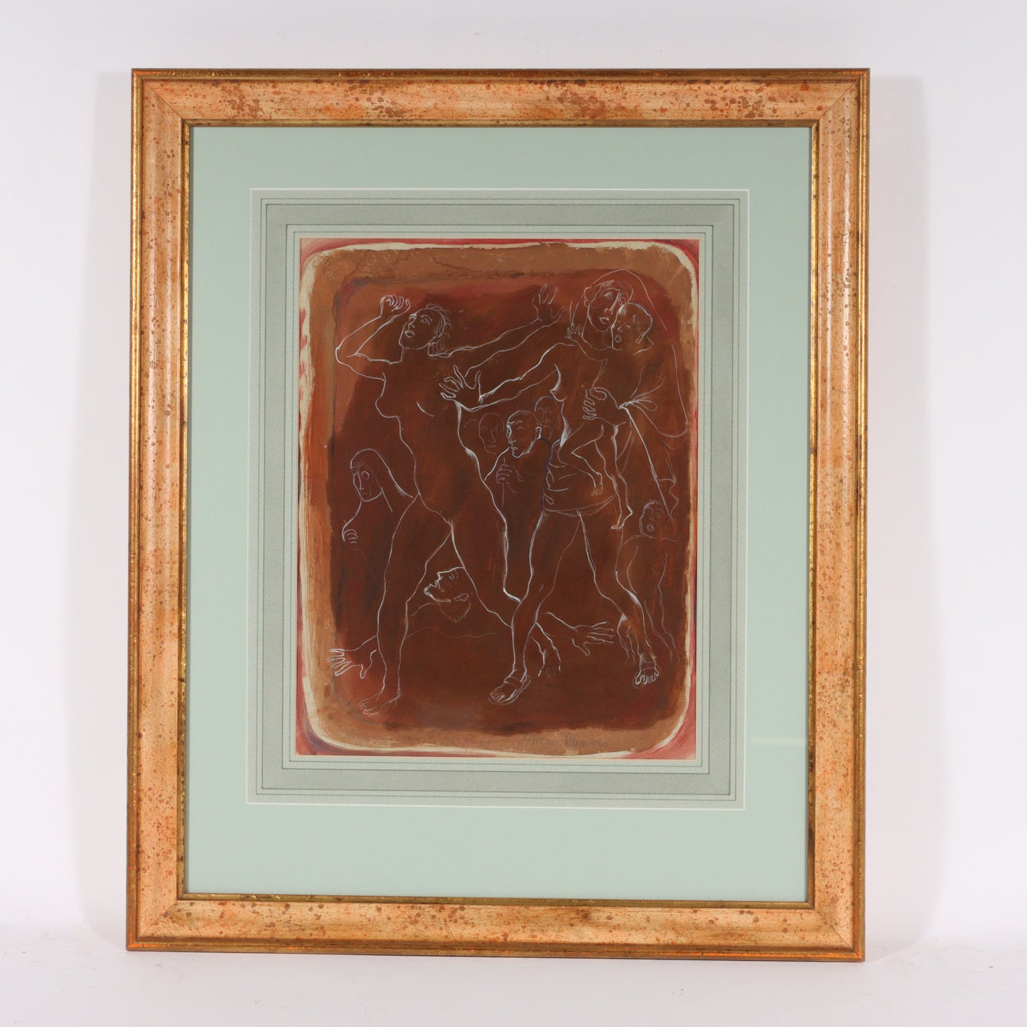 Emanuel Glicenstein Romano, New York / Italy (1897-1984), Modernist Nude Figures, 1948, gouache on paper, 17 1/2"H x 13 1/2"W (sight), 29 1/2"H x 24 1/2"W (frame)