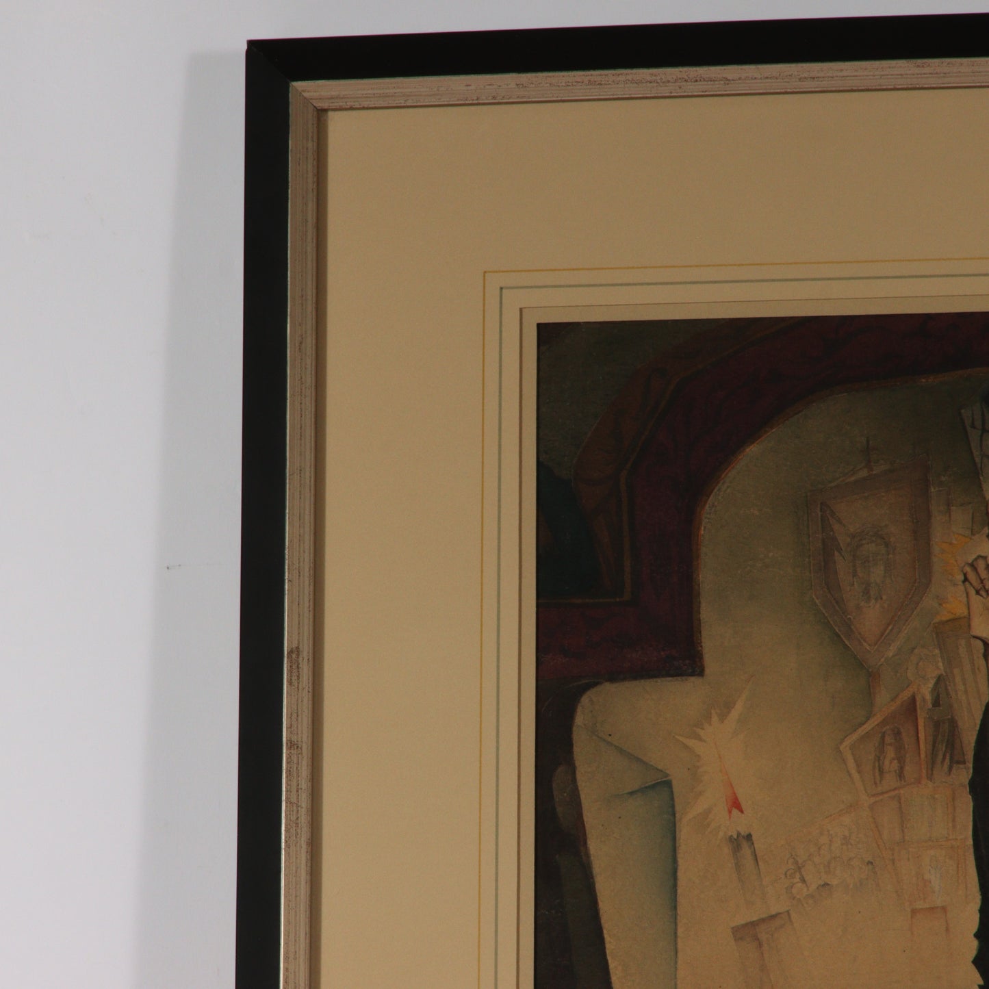 Paul Muller, New York / Russian Federation (1895-1970), Priest with Pregnant Woman, 1927, watercolor on paper, 25"H x 17"W (sight), 33 1/4"H x 25 1/2"W (frame)
