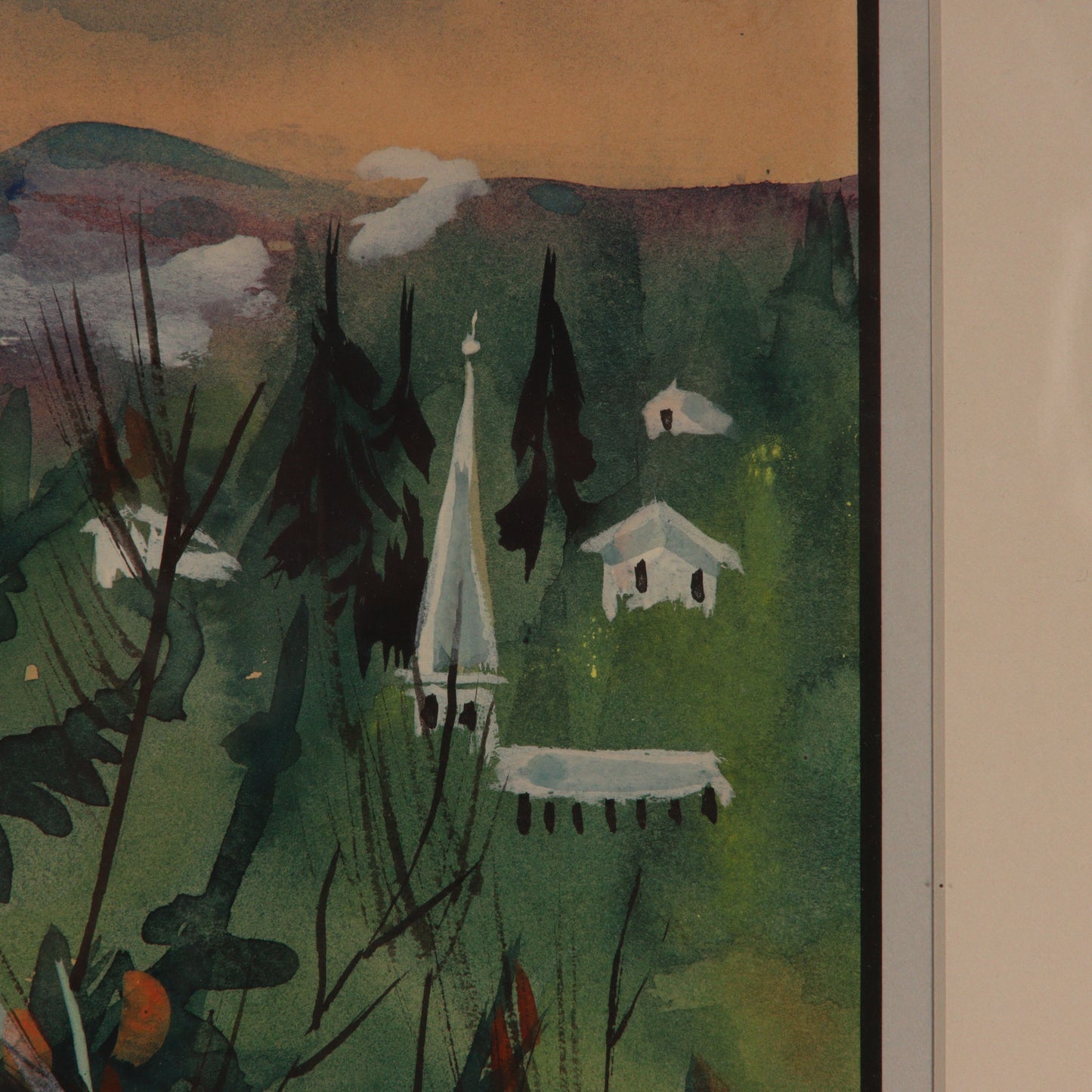 Marion Bryson, American (20th century), Stone Isle, Maine, landscape, watercolor on paper, 23 1/2"H x 17 1/2"W (sight)