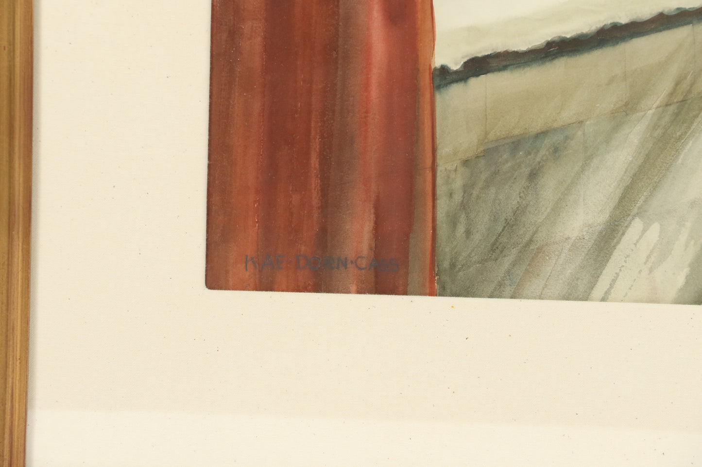 Kae Dorn Cass, Ohio (1901 - 1971), Rooftops - Cleveland, watercolor on board, 21"H x 29"W (sight), 33"H x 40 1/2"W x 1 1/4"D (frame)