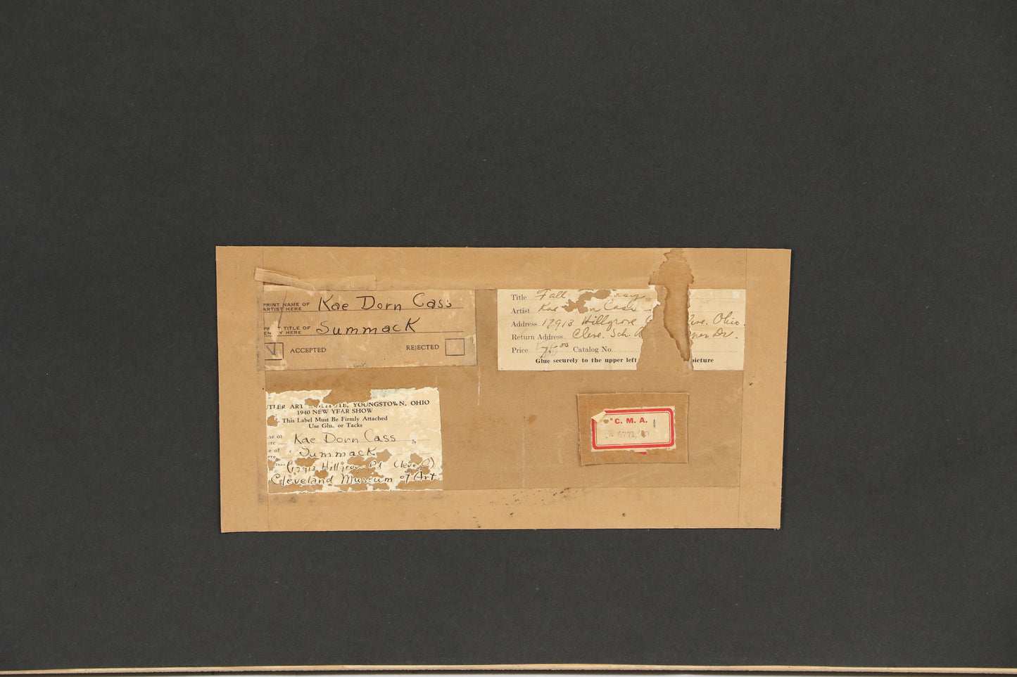 Kae Dorn Cass, Ohio (1901 - 1971), Summack, watercolor on paper, 20 3/4"H x 26 3/4"W (sight), 28"H x 34"W x 1 1/2"D (frame)