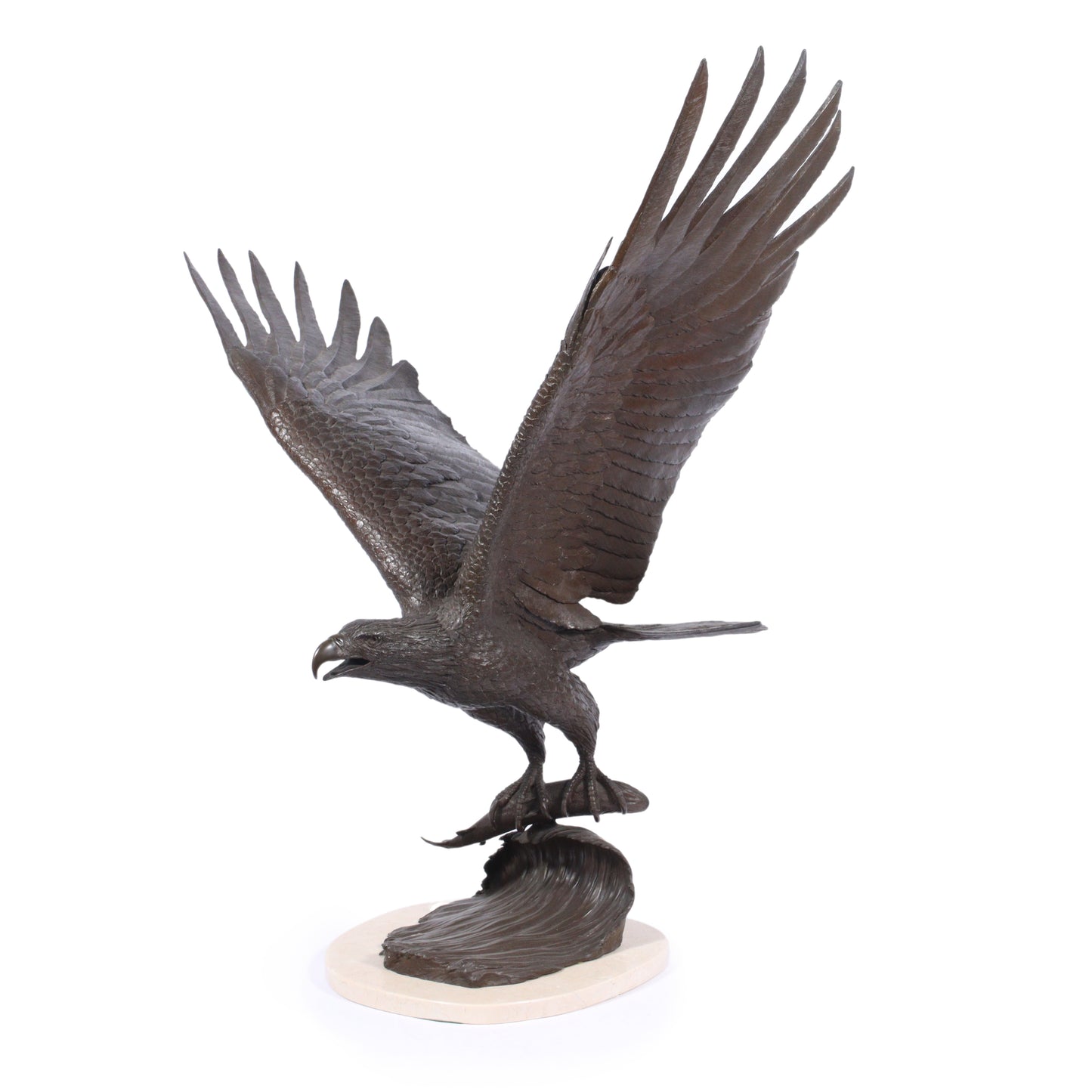 Jenne Stahl, American (20th century), The Hunter, 1979, bronze with marble base, 36"H x 35"W x 20"D