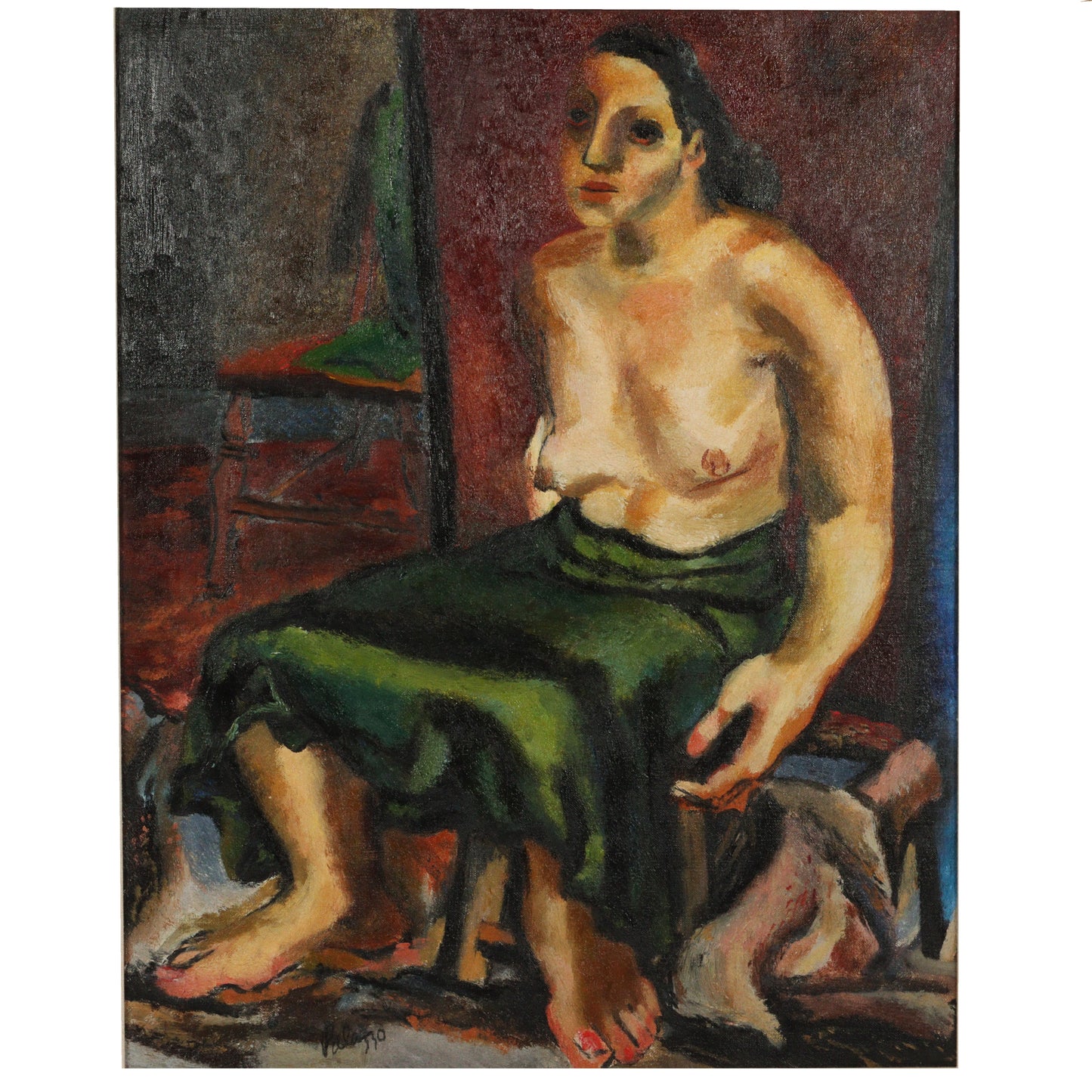 Anthony Palazzo, American (20th century), Young Woman #1, 1930s, oil on canvas, 23 1/2"H x 18"W (sight), 30"H x 25"W (frame)