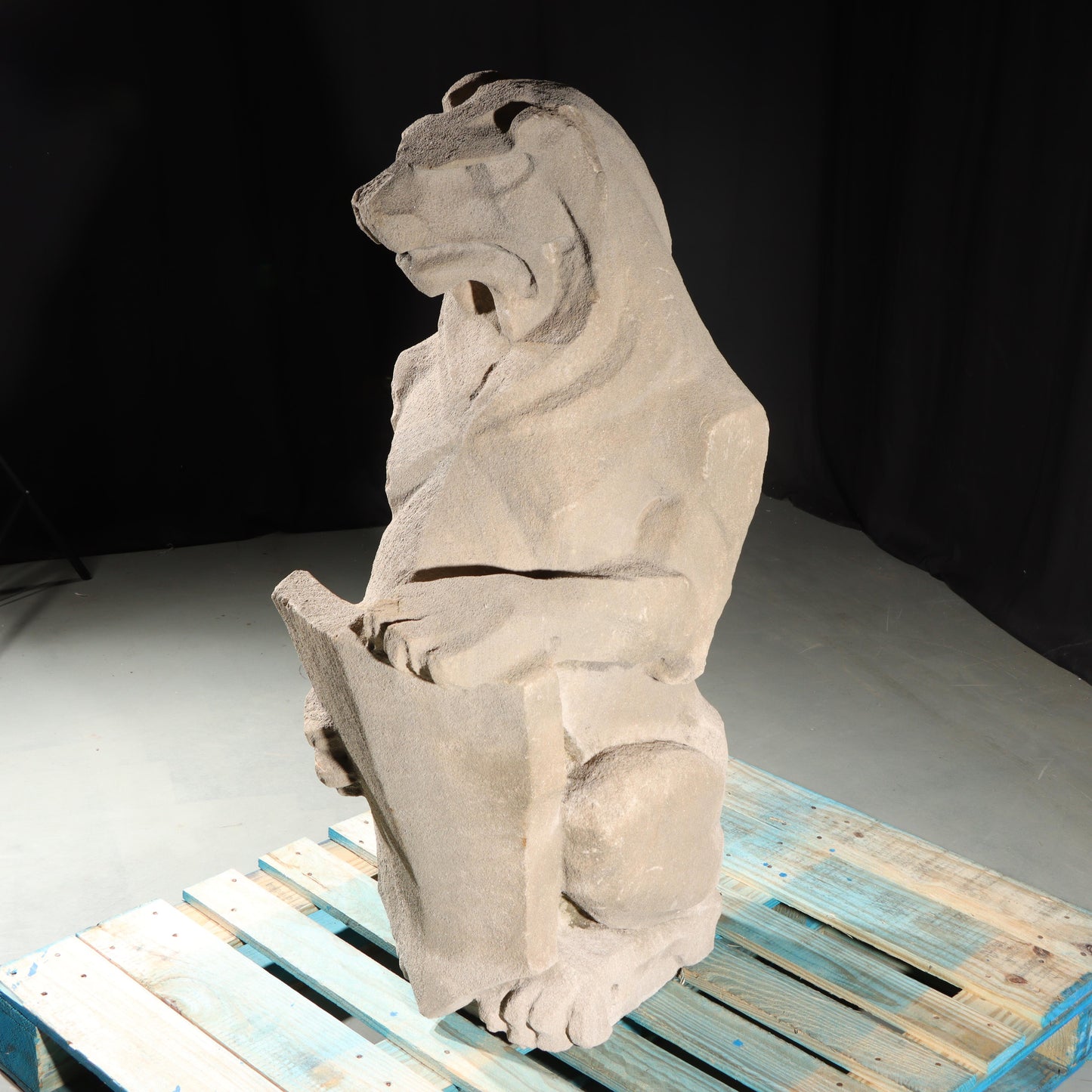 Heraldic Lion Guardian; full body gargoyle/grotesque beast with shield: 1920s Harlem, New York, Gothic Style