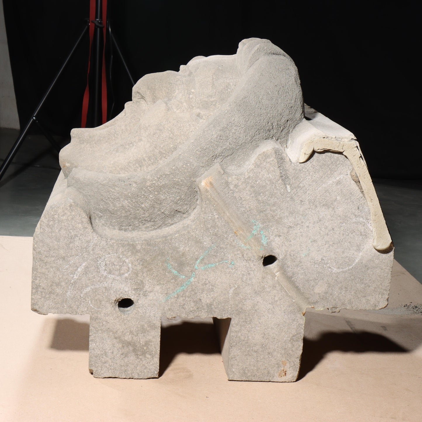 Human face gargoyle/grotesque screaming man; 1920s Harlem, New York, Gothic Style Architectural Limestone Facade Carving 20"H x 15"W